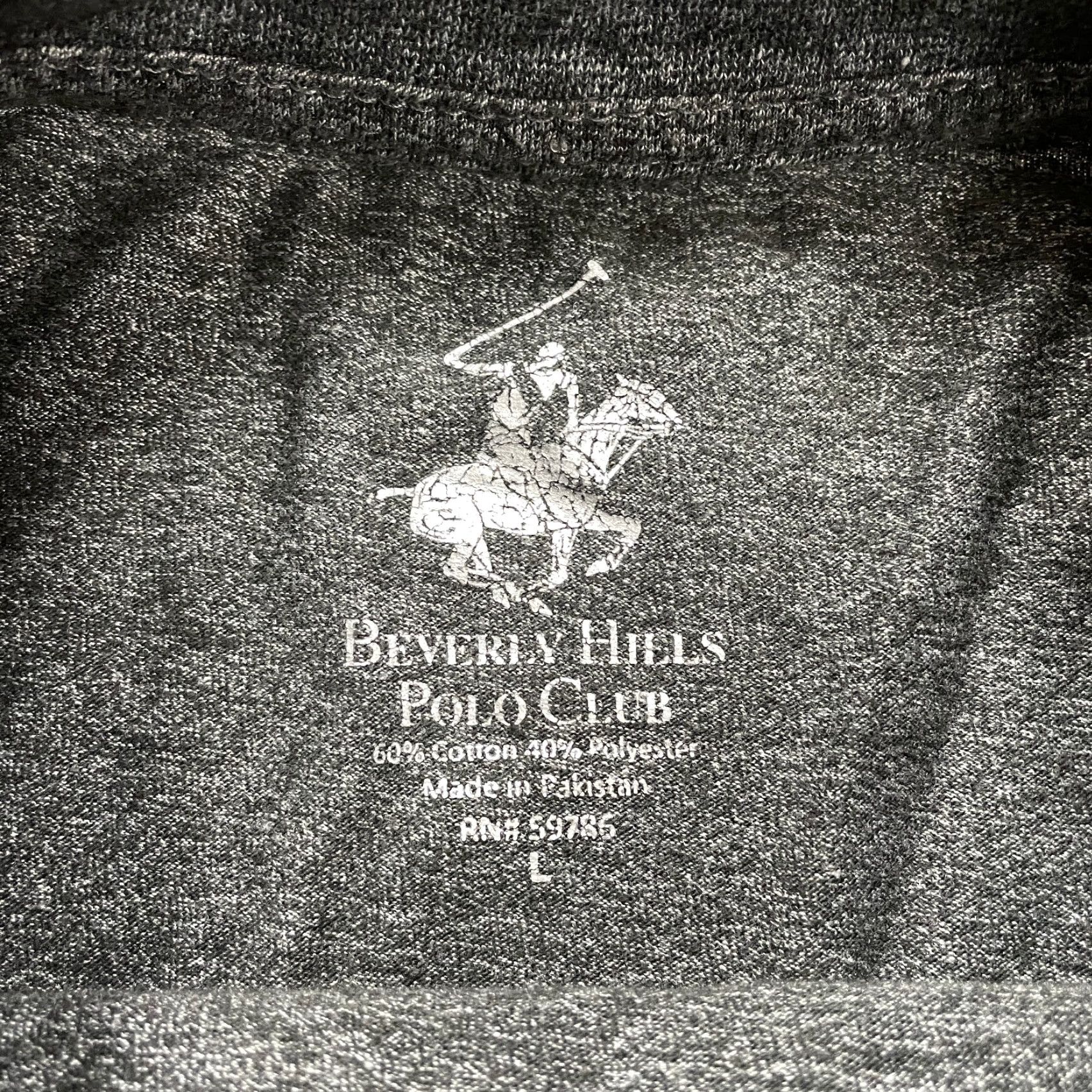 Beverly Hills Polo Club Beverly Hills Polo Club Shirt Mens L Gray Solid Long Sleeve Charcoal Cotton Polyester Crew Neck T-Shirt Size US L / EU 52-54 / 3 - 5 Thumbnail
