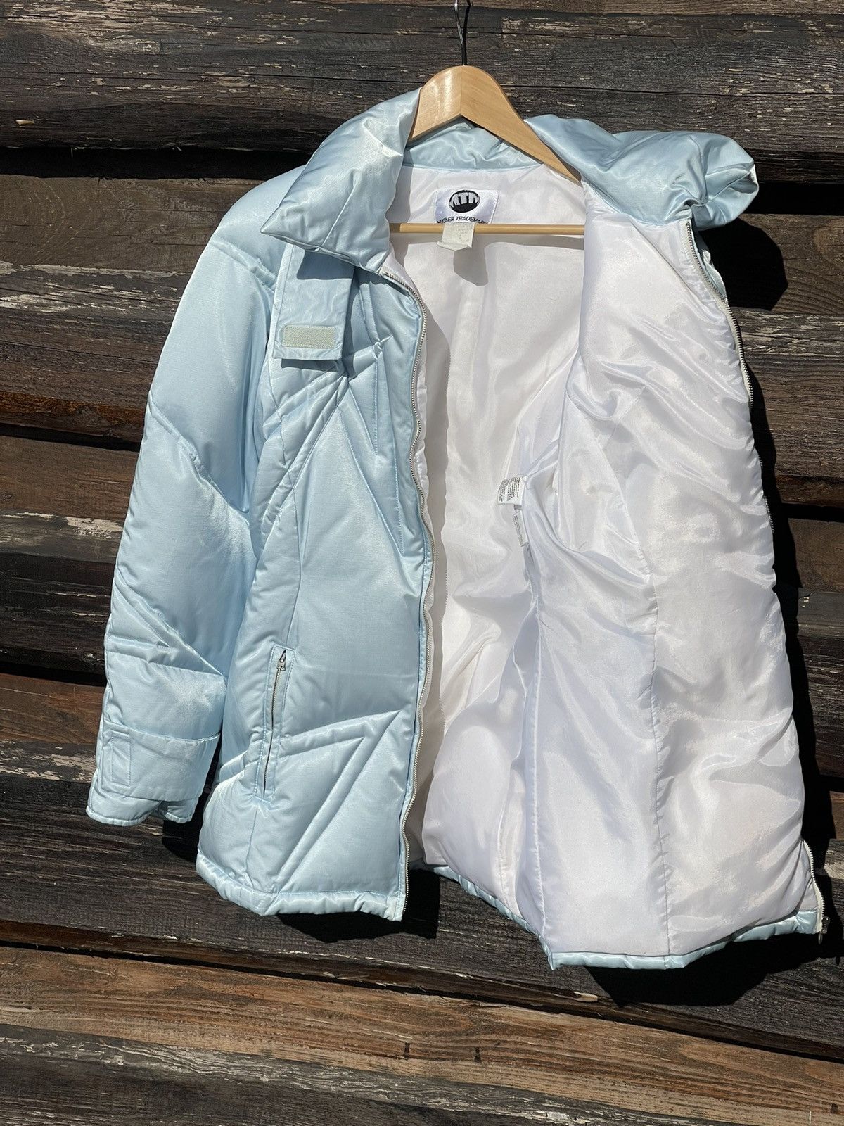 Mugler 90’s Mugler sky blue vintage puffer jacket Size S / US 4 / IT 40 - 16 Thumbnail