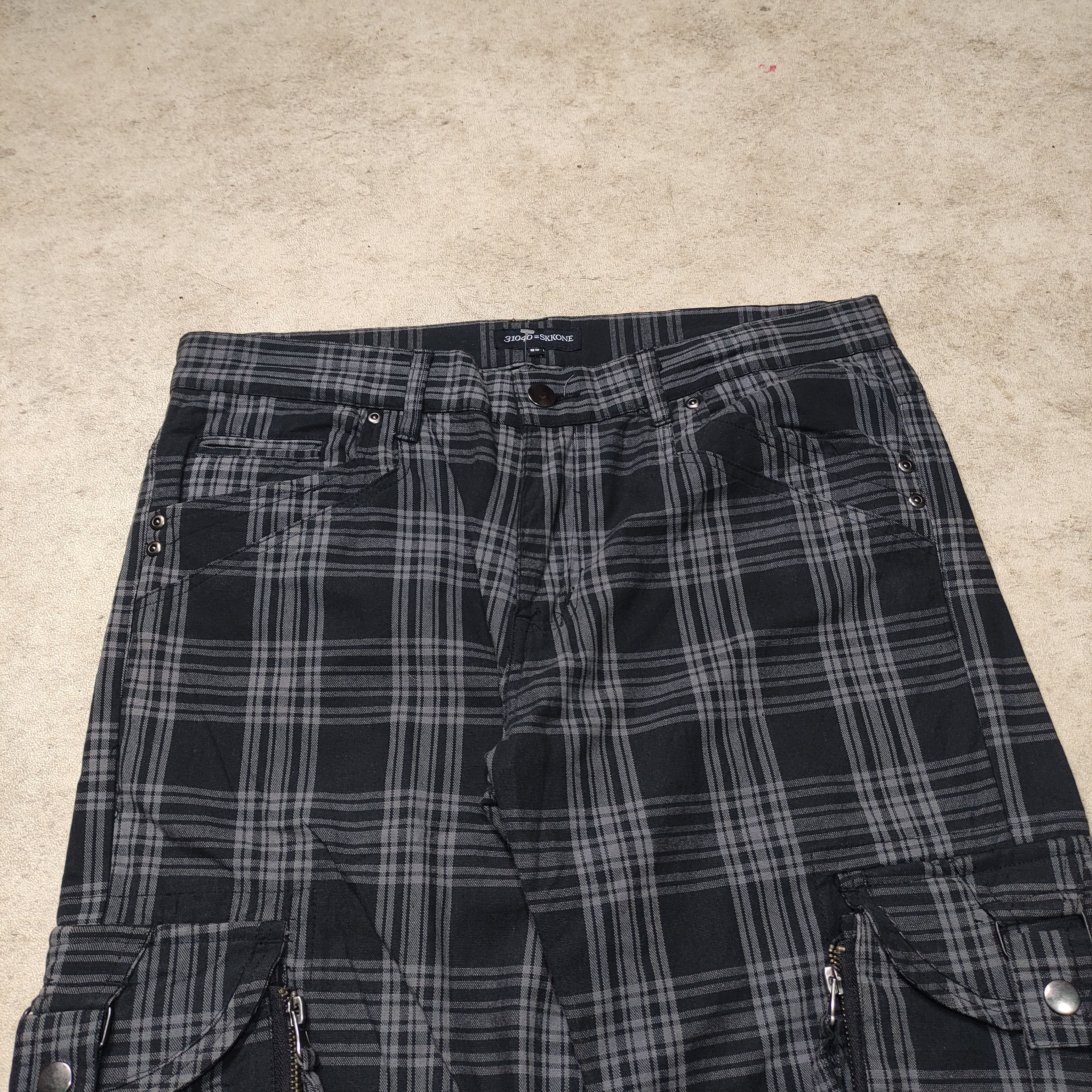 If Six Was Nine 31040 = SKKONE Plaid Bondage Cargo Pants Size US 32 / EU 48 - 7 Thumbnail