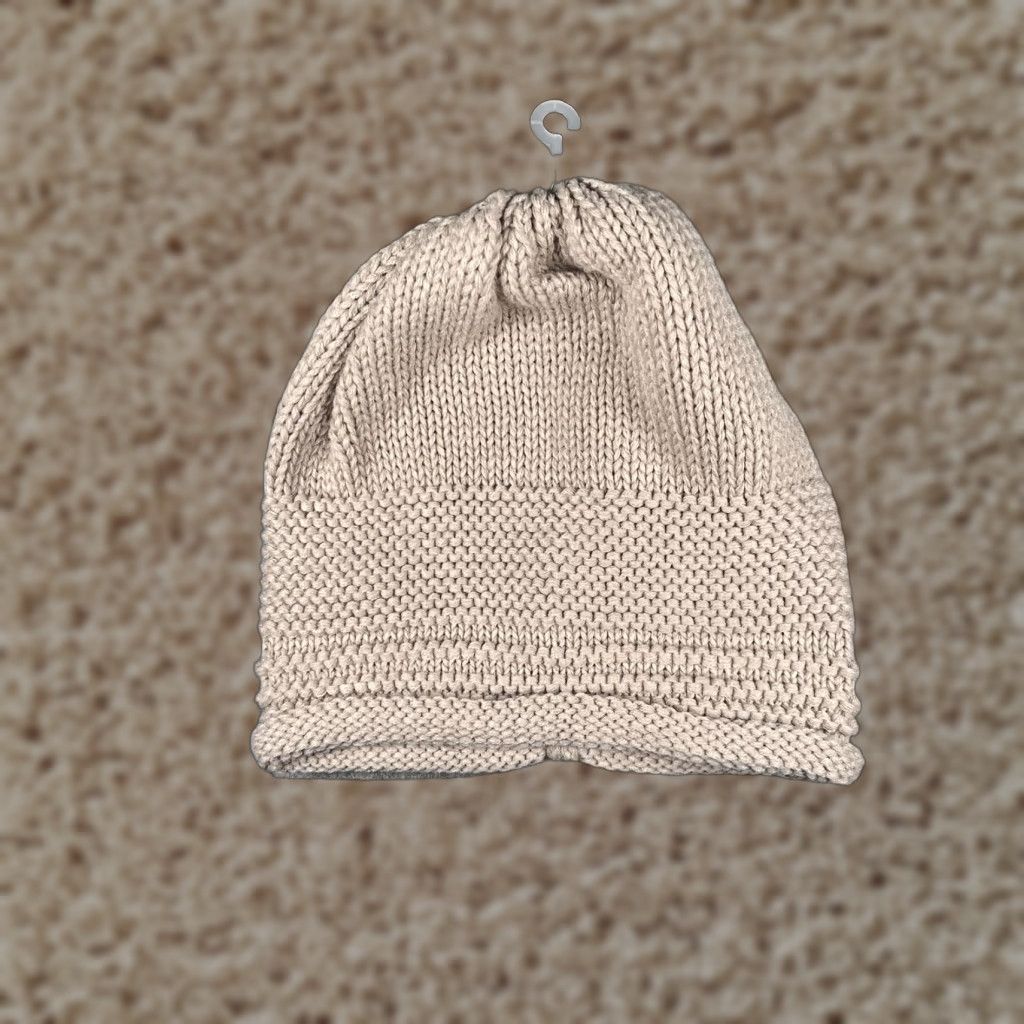 Vintage C.C Womens Beanie Hat One Size Beige Knit Acrylic Stretch Casual Winter Warm Size ONE SIZE - 1 Thumbnail