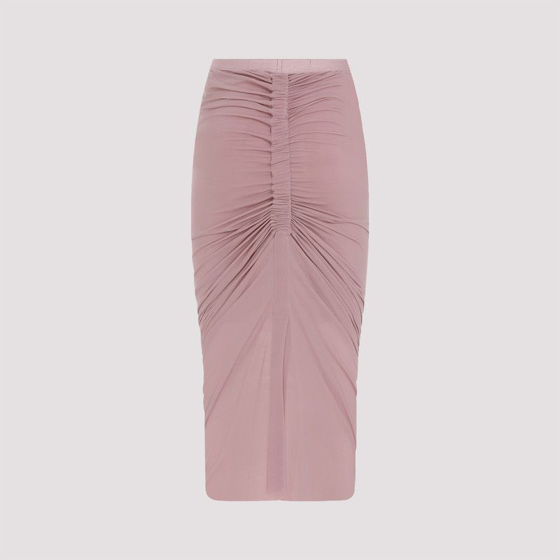 Rick Owens o1y0126 Midi Skirt in Antique Rose Size 26" / US 2 / IT 38 - 2 Thumbnail
