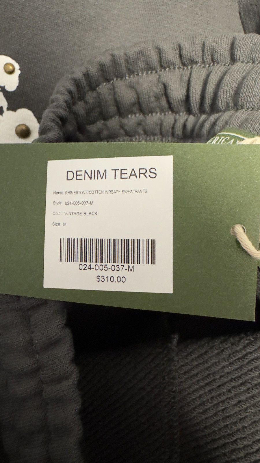 DENIM TEARS Denim Tears Rhinestone Cotton Wreath Sweatpants Size US 32 / EU 48 - 6 Thumbnail