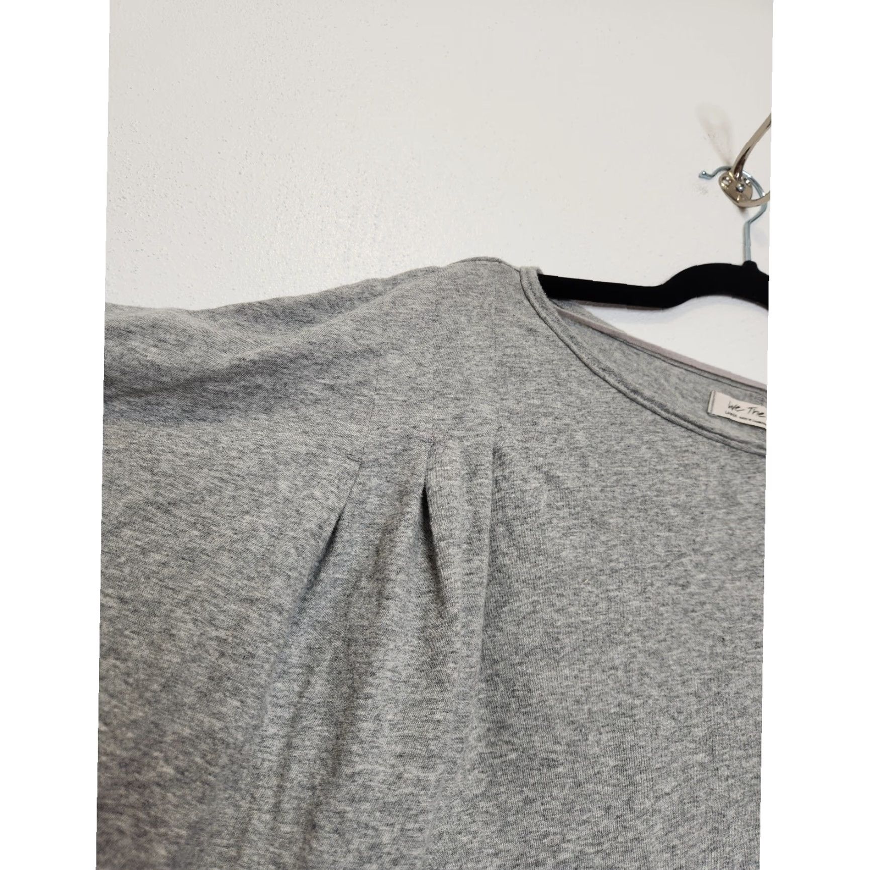 Vintage We the Free Long Sleeve Crop Boxy Gray Shirt Pleated Large Lagen Boho Size L / US 10 / IT 46 - 3 Thumbnail