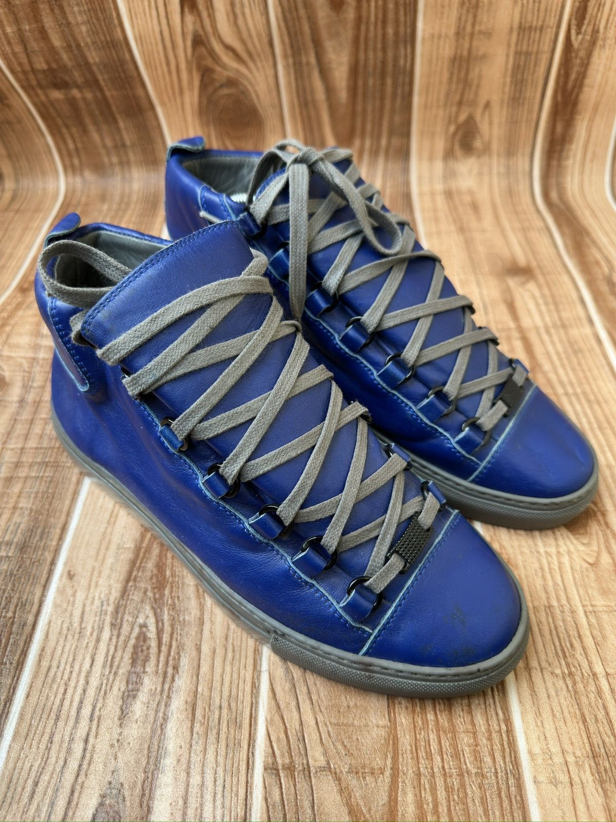 Balenciaga Balenciaga Arena Blue Leather Hightops Size US 7 / EU 40 - 1 Thumbnail