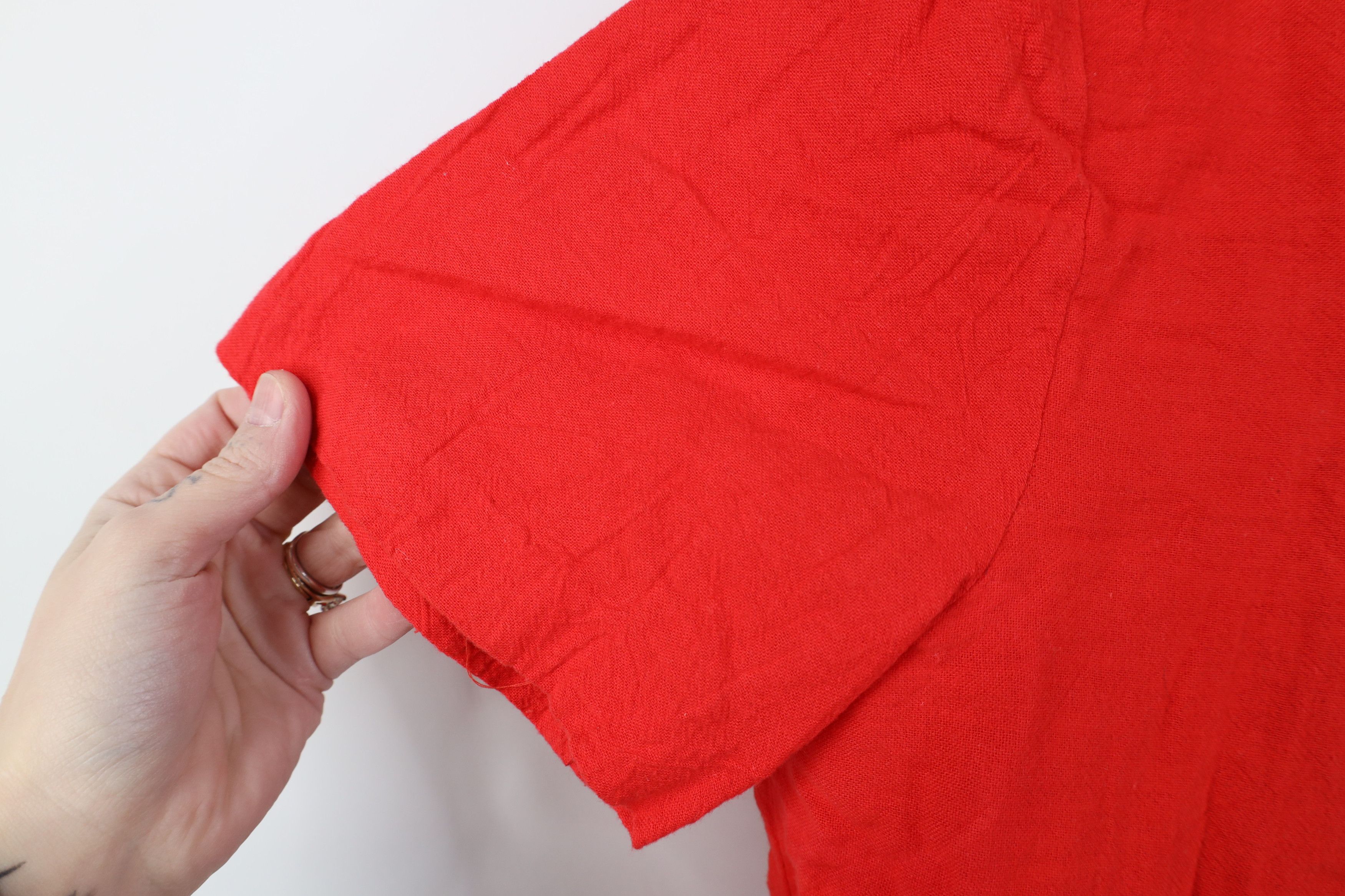 Vintage Vintage 90s Streetwear Cotton Abstract Sun Shirt Red USA Size L / US 10 / IT 46 - 7 Thumbnail