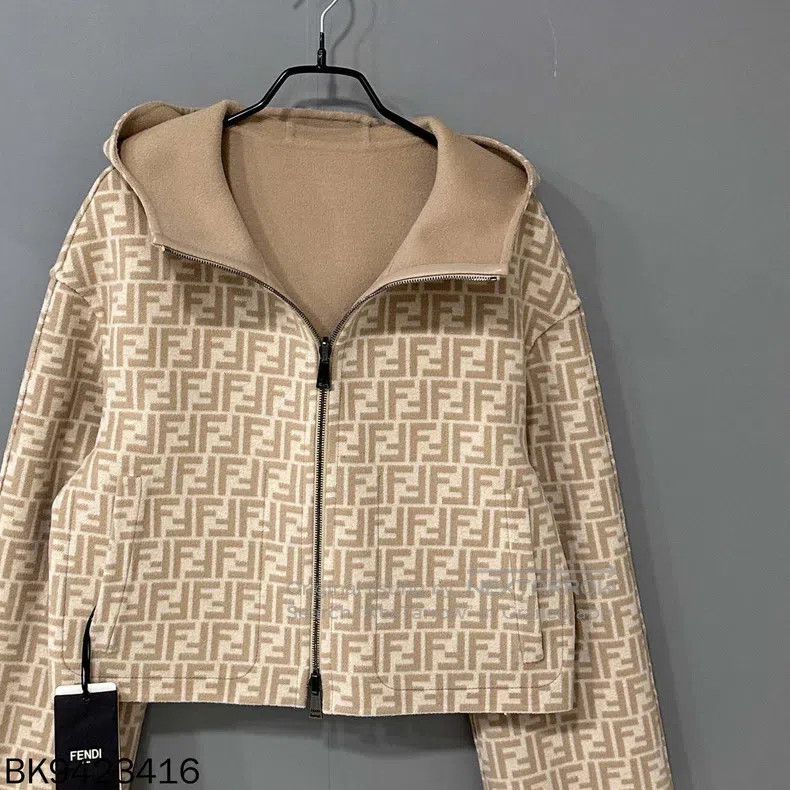 Fendi Fendi Khaki-colored mixed fur and leather reversible cashm Size XXS / US 00 / IT 34 - 5 Thumbnail