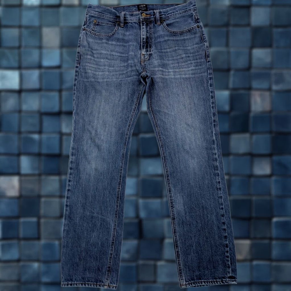 J.Crew J.CREW The Sutton Straight Jeans Blue Denim Men 31x30 Regular Non- distressed Solid Cotton Blend Size US 33 - 1 Thumbnail