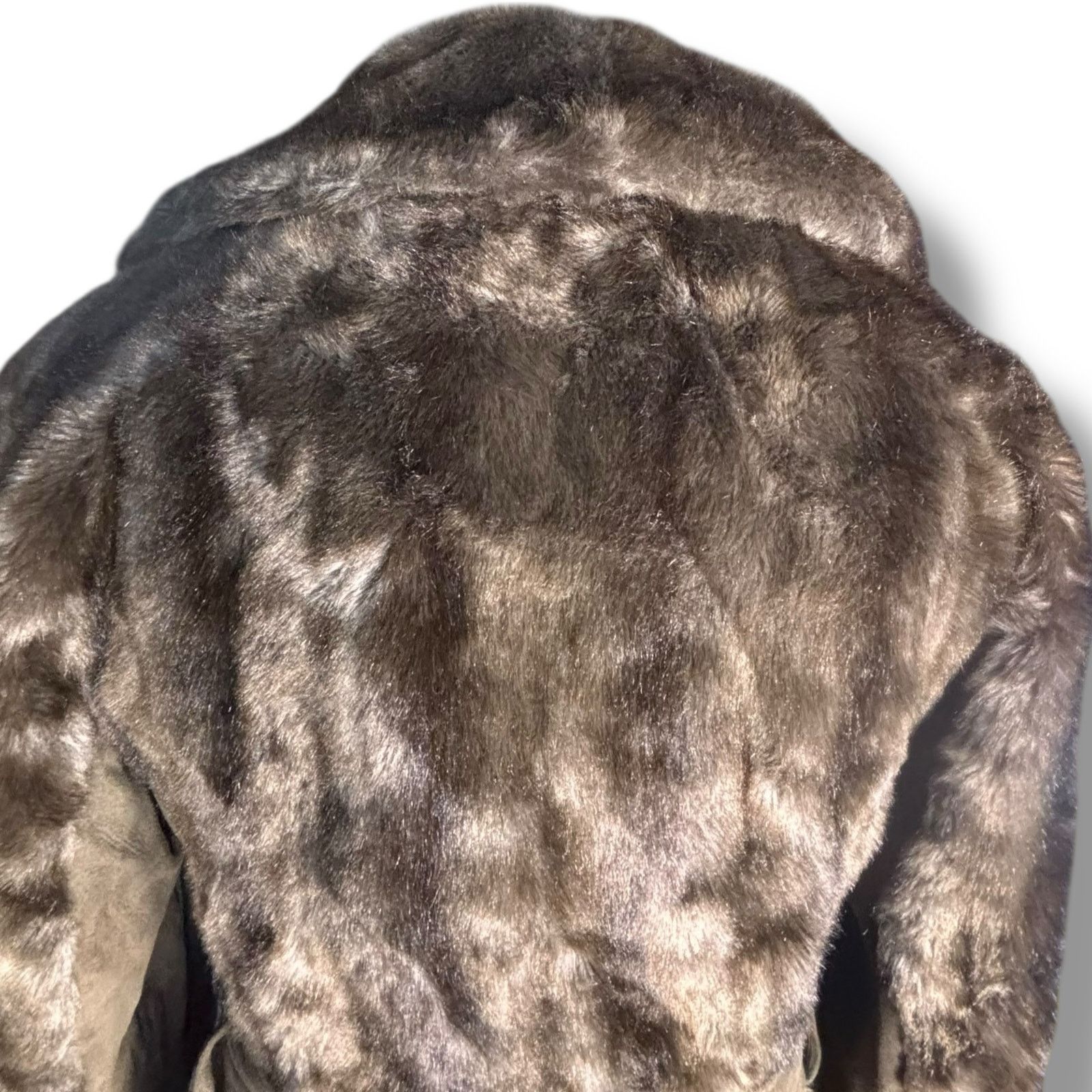 Vintage Vintage 70s Tocci England Brown Faux Fur Suede Belted Coat Size M / US 6-8 / IT 42-44 - 8 Thumbnail