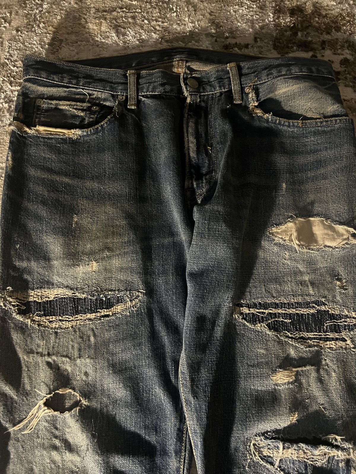 Undercover Undercover AW12 Psychocolor Boro Crash Denim Size US 32 / EU 48 - 5 Thumbnail