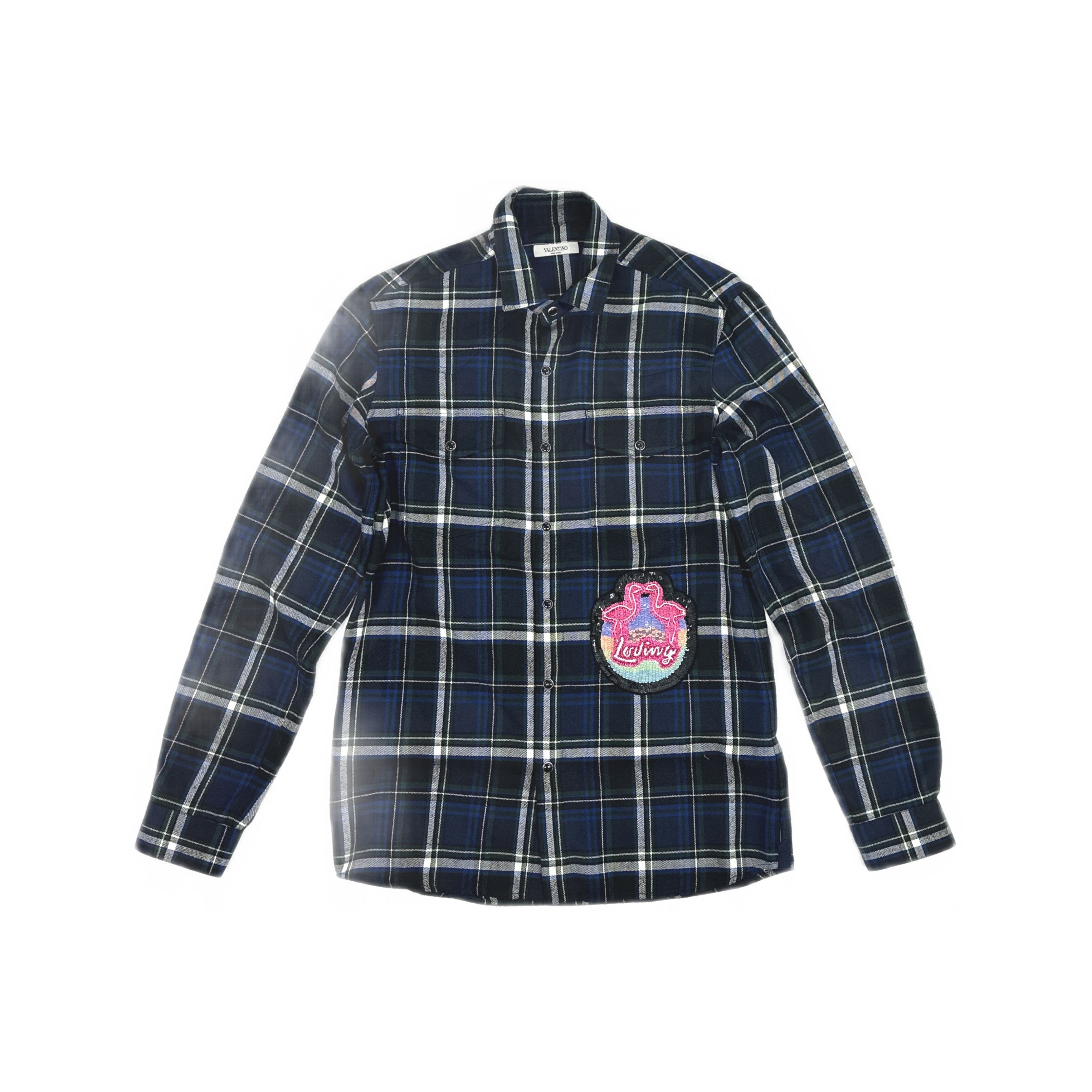 Valentino Valentino Sequin Patch Plaid Shirt Size S Size US S / EU 44-46 / 1 - 1 Thumbnail