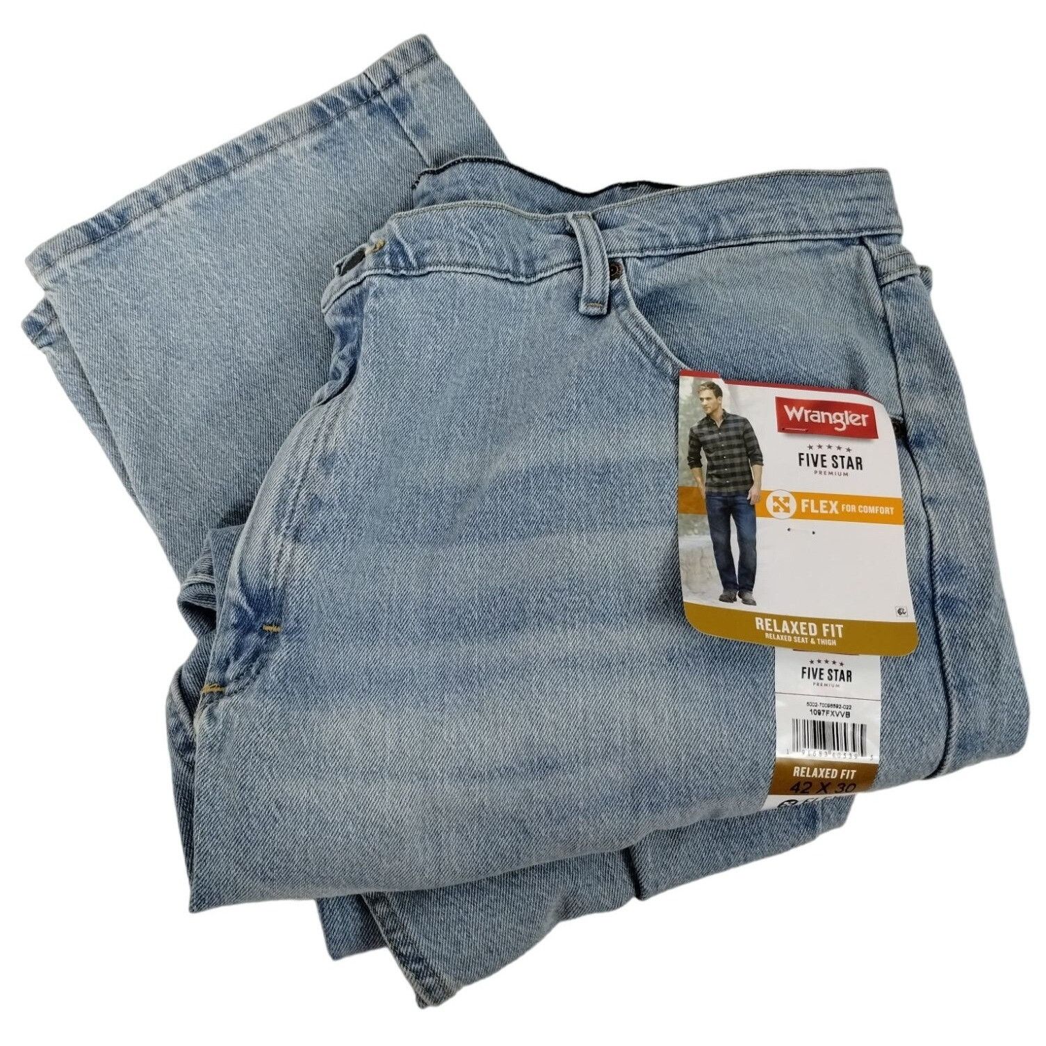 Wrangler Wrangler Relaxed Fit Five Star Denim Jeans Mens 42 x 30 Ligh Size US 42 / EU 58 - 1 Thumbnail