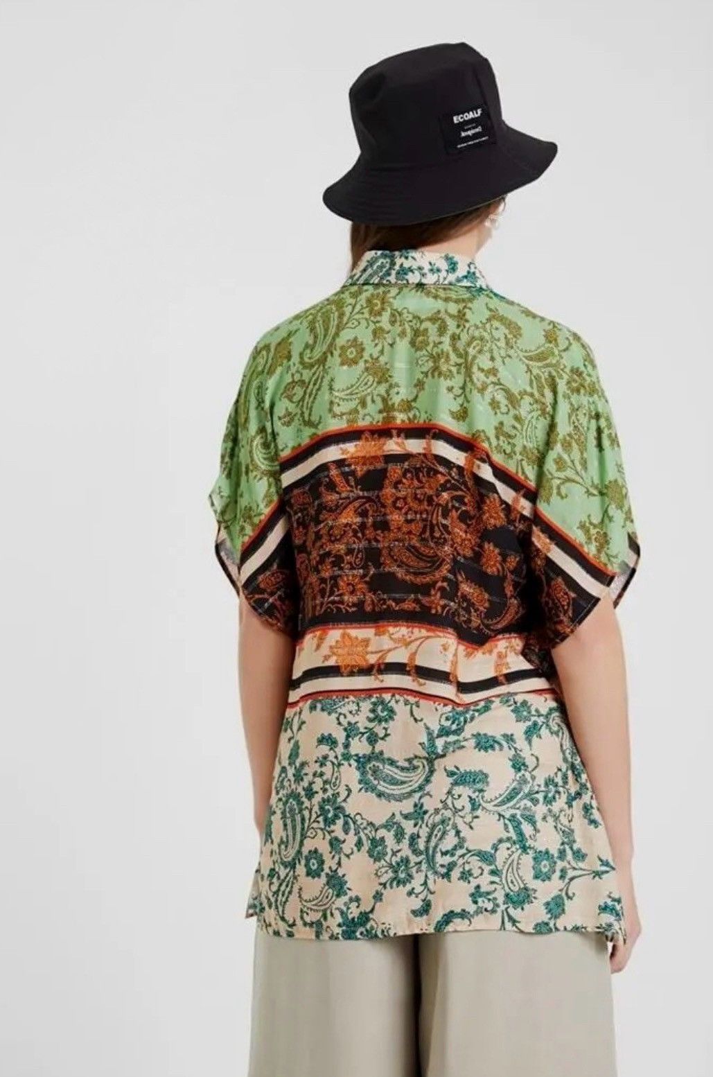 Desigual Desigual Oversized Paisley Floral Short Sleeve Shirt Blouse Size S / US 4 / IT 40 - 2 Thumbnail