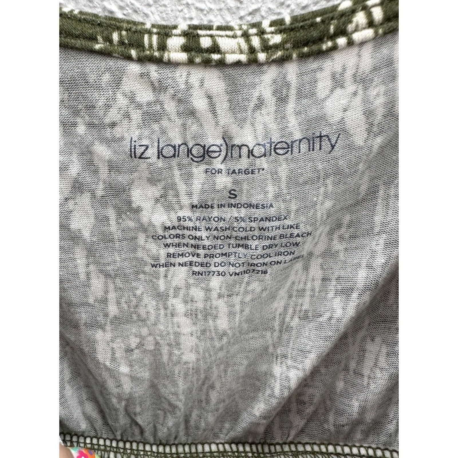Vintage Womens Liz Lange Maternity for Target Dress Shirt? No—Shift Dress Green Small Knee Length Flutter Sleeve Geometric Rayon Spandex Size S / US 4 / IT 40 - 4 Thumbnail