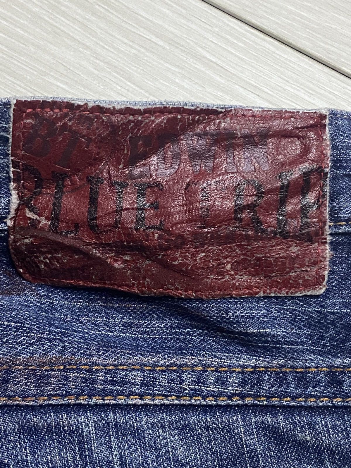 Edwin Japanese Brand Edwin Blue Trip Grunge Distressed Loose Jeans Size US 35 - 13 Thumbnail