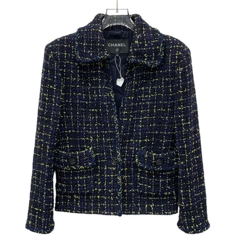 Chanel Chanel Blue Cotton Women's Jacket 0089 Size XXS / US 00 / IT 34 - 1 Thumbnail