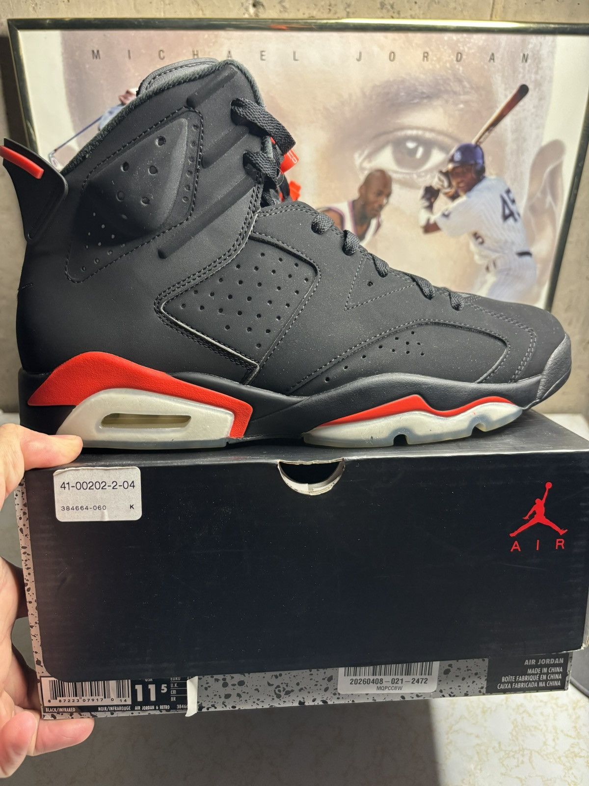 Jordan Brand Air Jordan 6 Retro black infrared Size US 11.5 / EU 44-45 - 1 Thumbnail