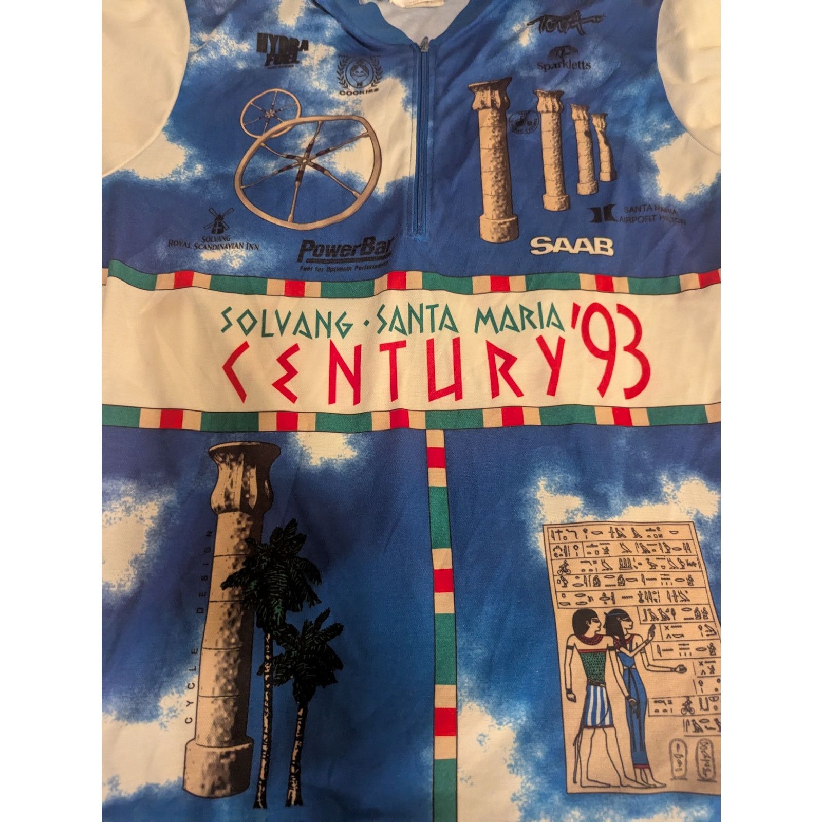 Toga Vtg Toga Solvang Century Santa Maria 1993 Cycling Jersey Med Size US M / EU 48-50 / 2 - 2 Thumbnail