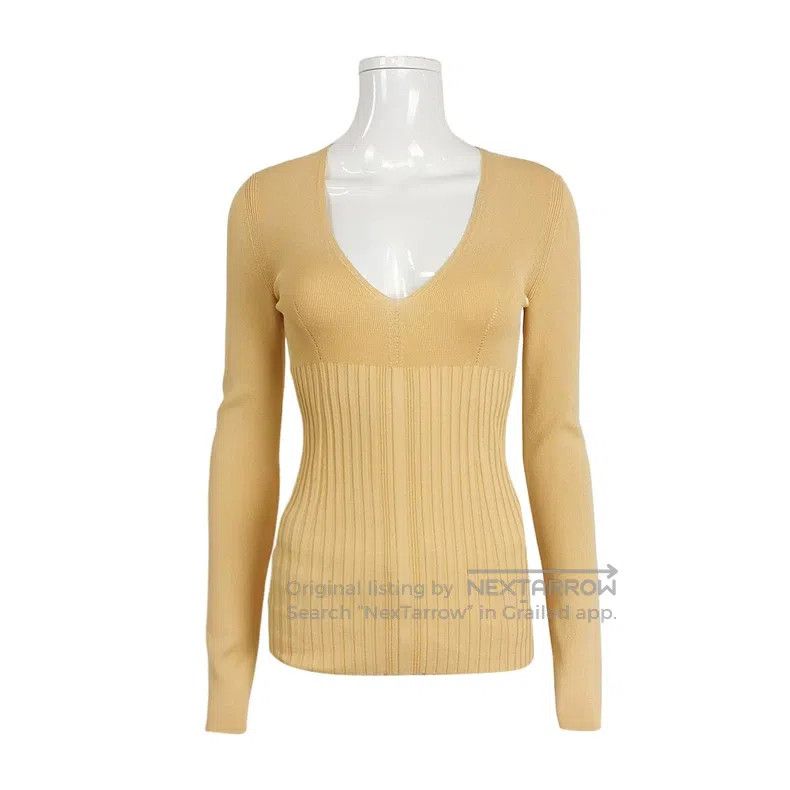 Jil Sander Jil sander size 34 Solid color V-neck sweater Size M / US 6-8 / IT 42-44 - 1 Thumbnail