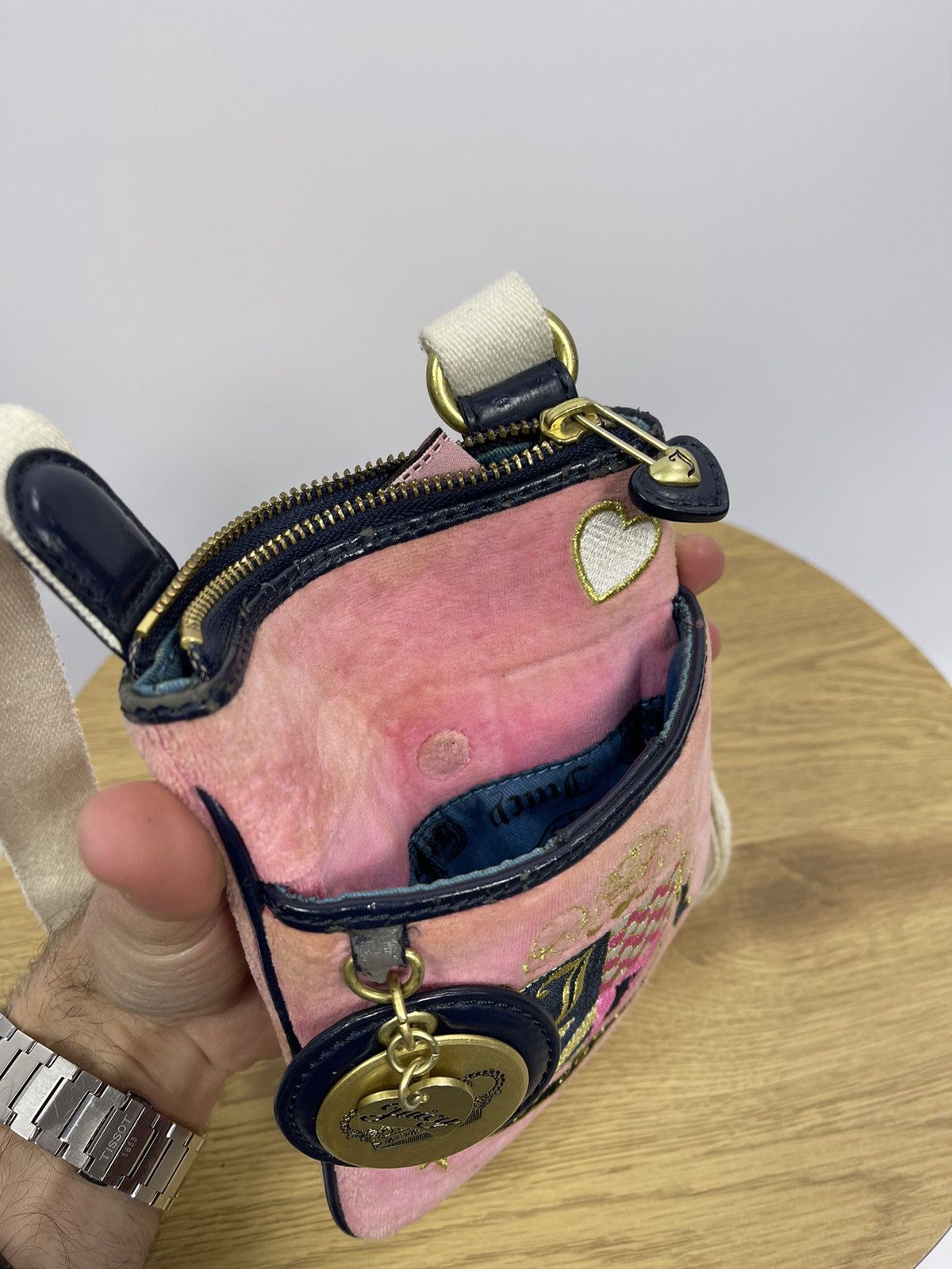 Juicy Couture Juicy Couture Vintage Velour Pink Crossbody Bag Mini Y2K Size ONE SIZE - 8 Thumbnail