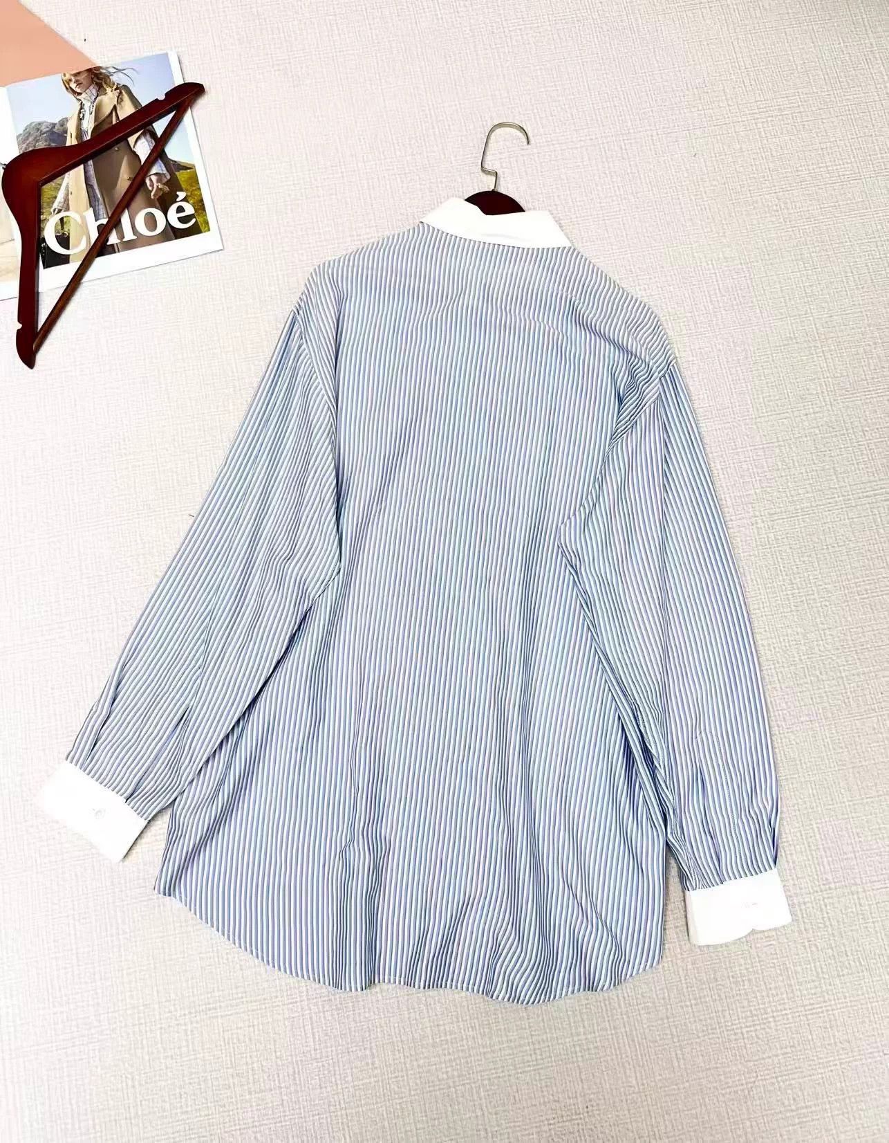Celine Celine striped colorblock embroidered shirt 38 Size S / US 4 / IT 40 - 3 Thumbnail