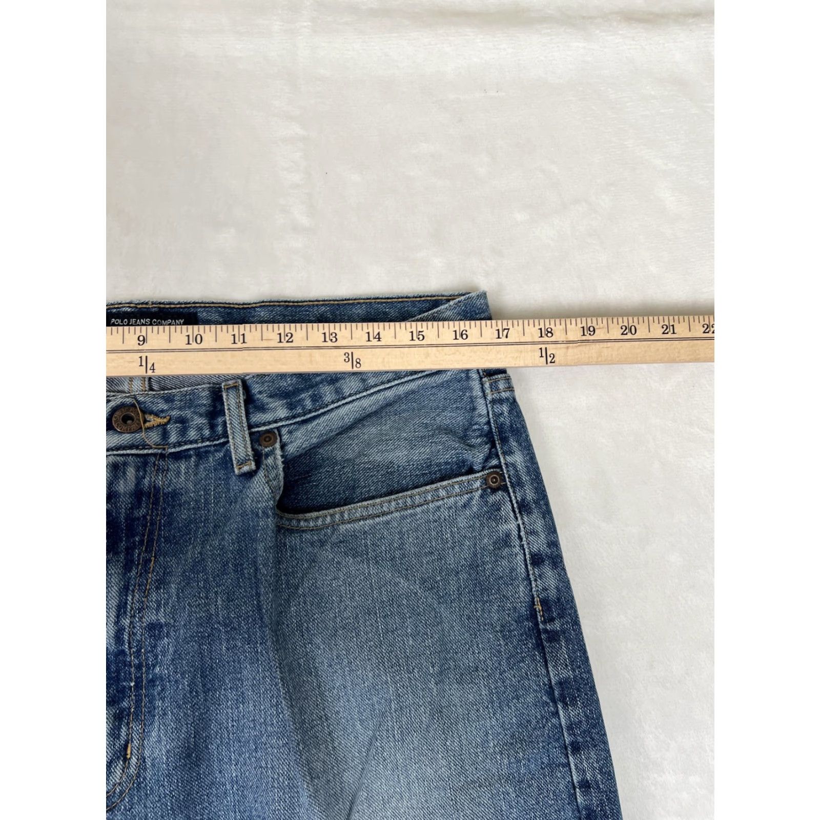 Vintage VINTAGE Polo Jeans Co Jeans Mens 34x30 Blue Relaxed Straight Denim Distress Y2K Size US S / EU 44-46 / 1 - 5 Thumbnail