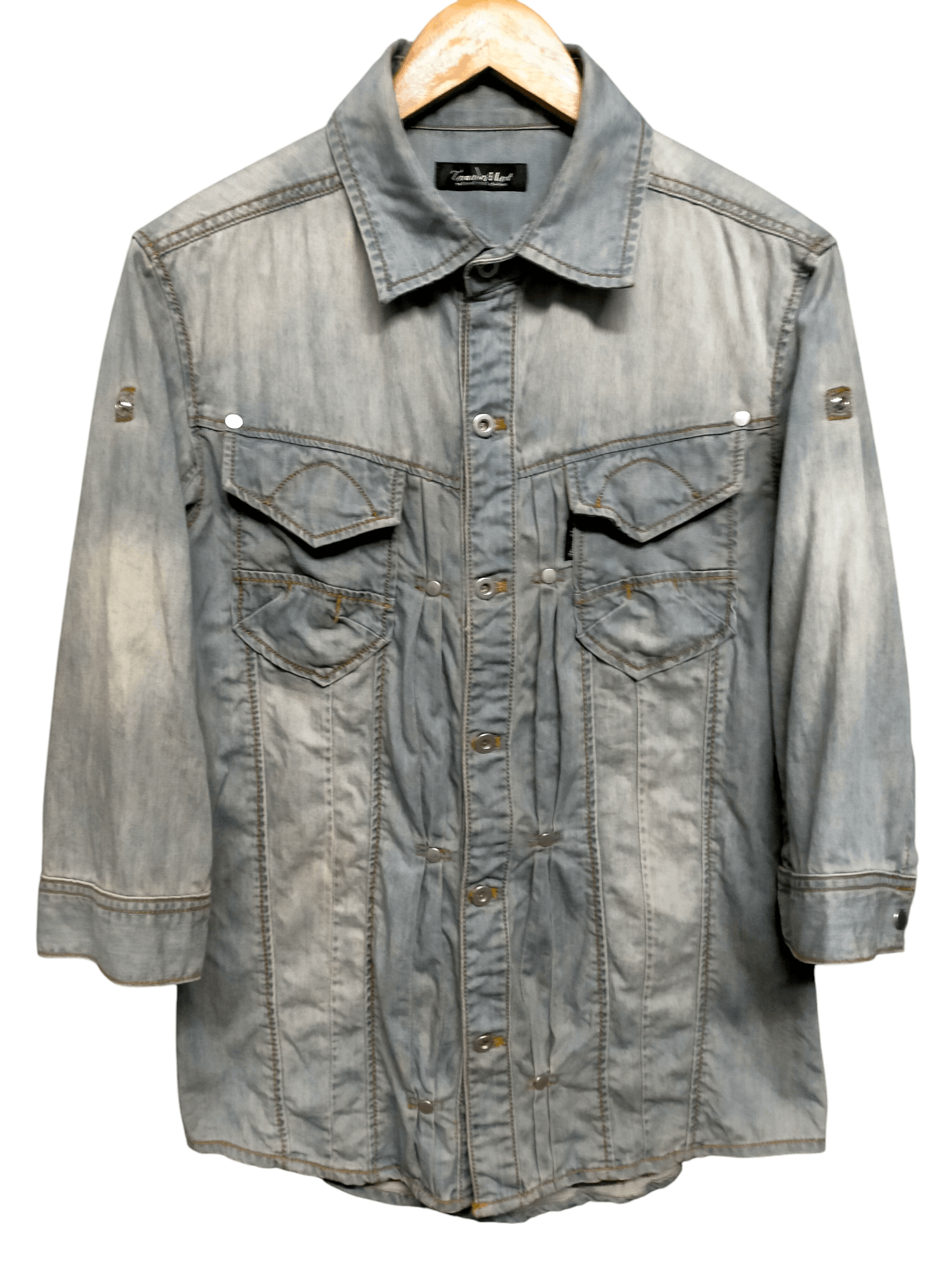 Tornado Mart Tornado Mart 3quarter Sleeve Soft Denim Jacket Size US L / EU 52-54 / 3 - 1 Thumbnail