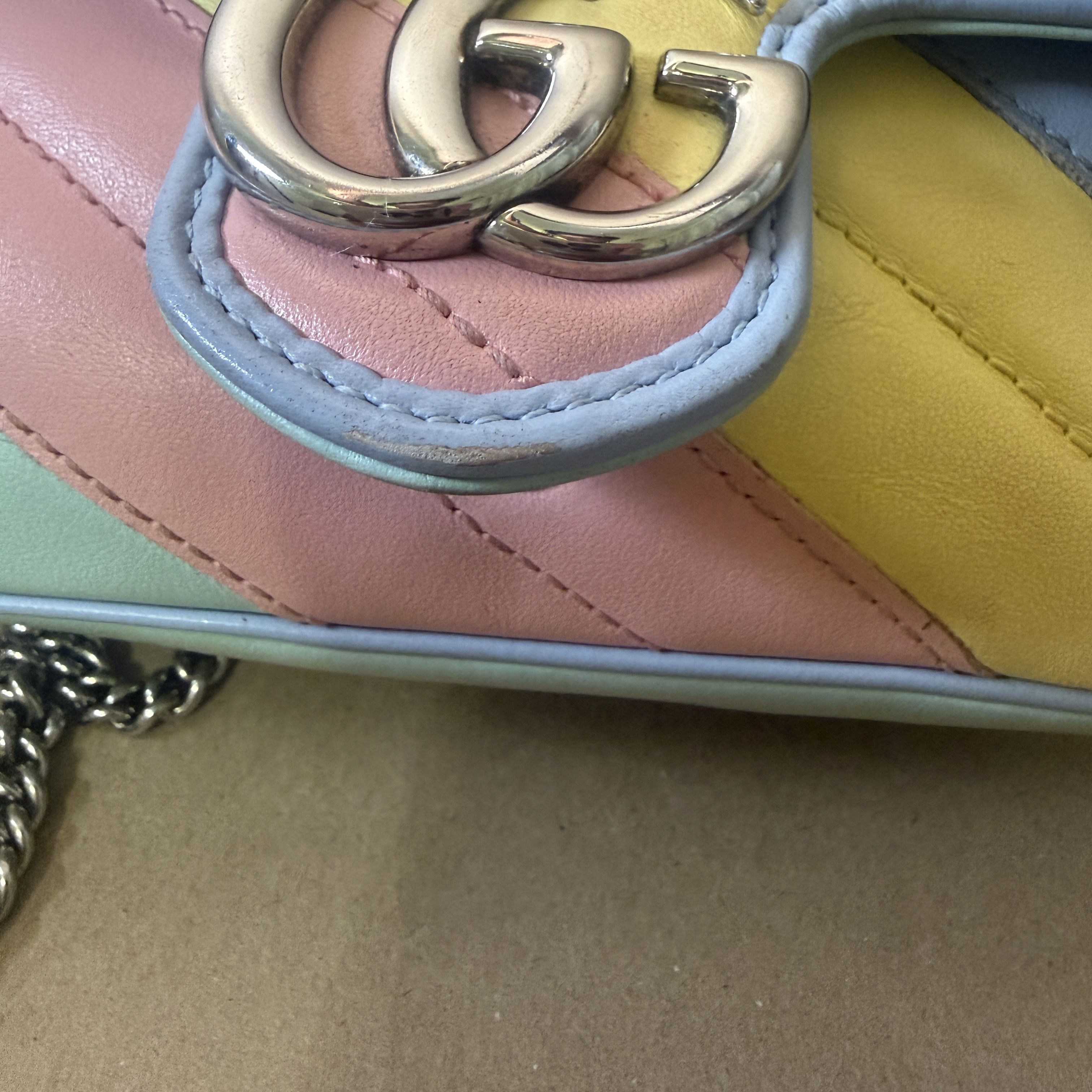 Gucci Gucci Marmont Mini GG with Silver Chain Size ONE SIZE - 9 Thumbnail