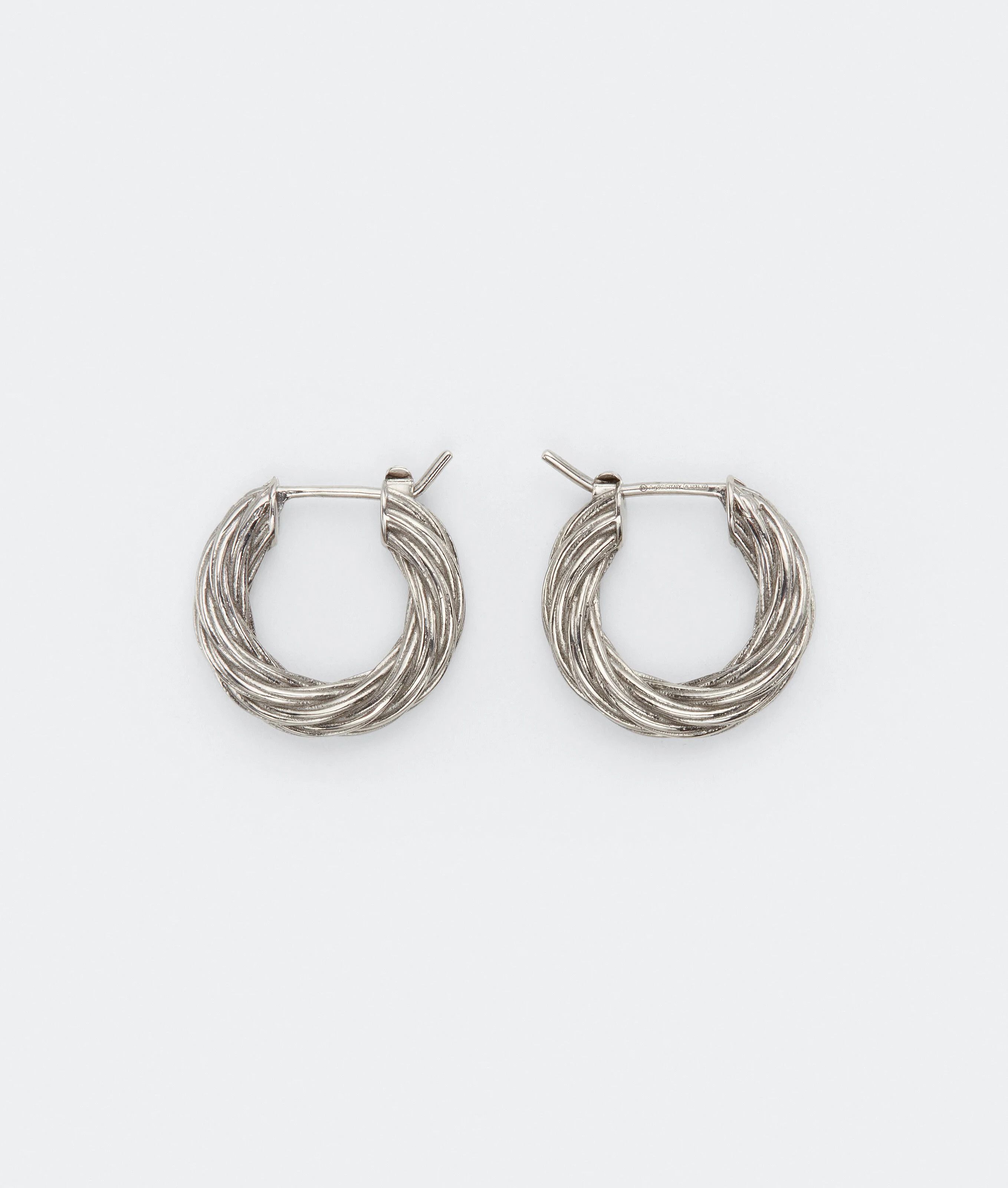 Bottega Veneta o1n1vont1124 Dup / Size: OS / Cord Sterling Hoop Earrings Size ONE SIZE - 1 Thumbnail