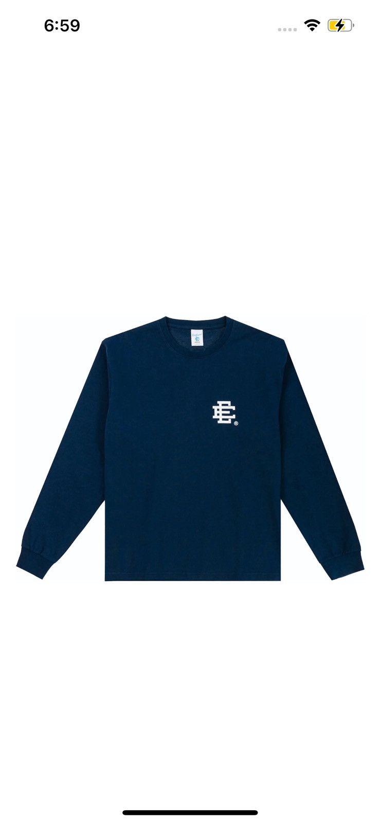 image of Eric Emanuel Basic Long Sleeve Tee Navy, Men's (Size Large)