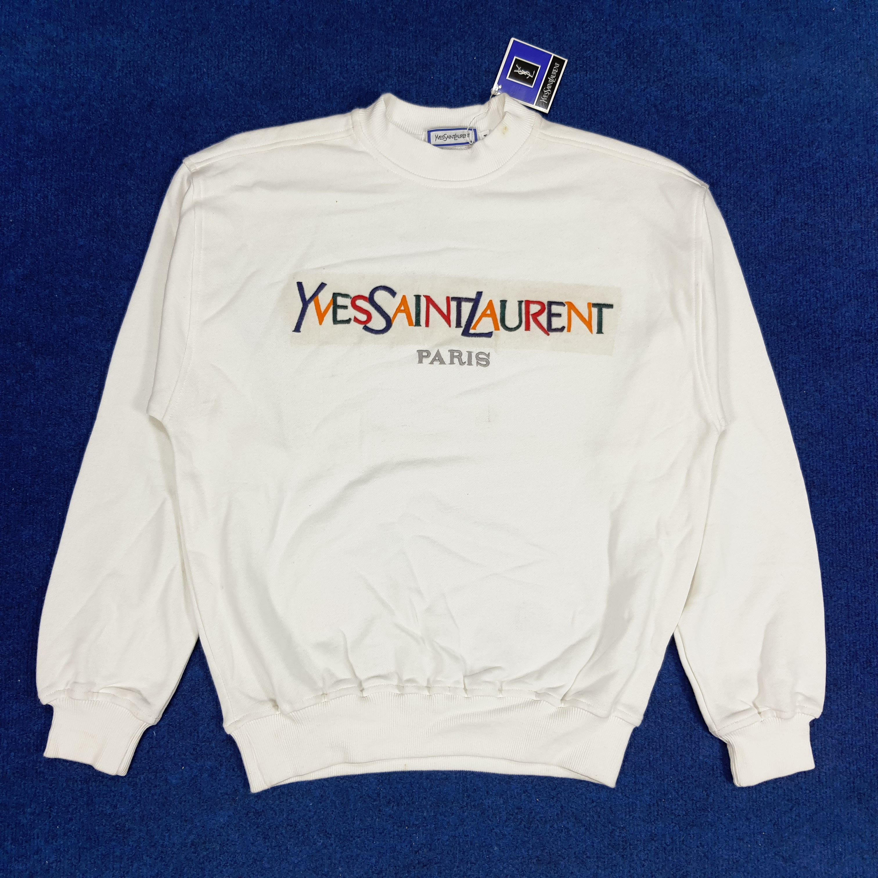 Vintage Vintage Yves Saint Laurent Paris Sweatshirt Size US M / EU 48-50 / 2 - 1 Thumbnail