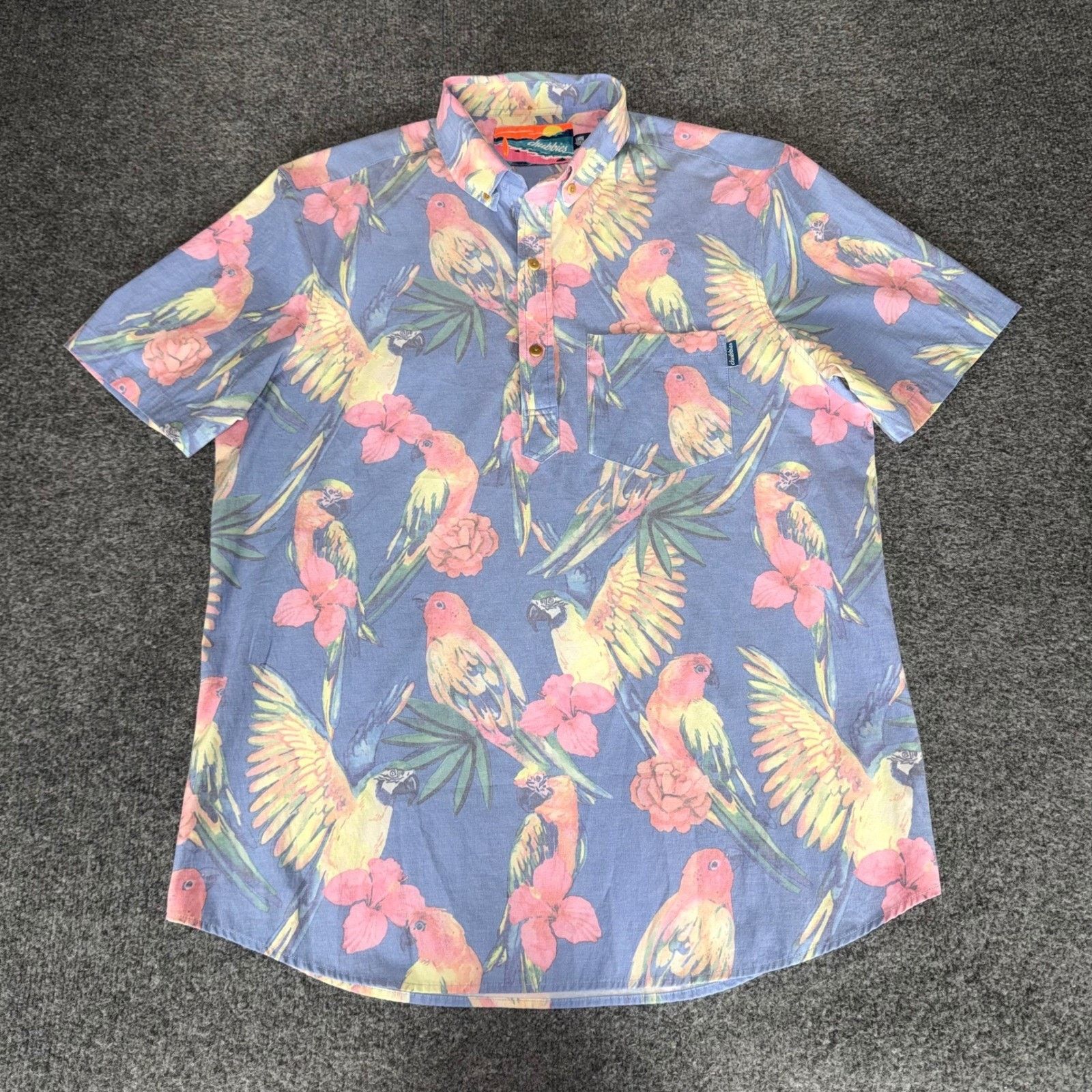 Chubbies Chubbies Mens Large Popover Shirt Tropical Parrot Floral Size US L / EU 52-54 / 3 - 1 Thumbnail