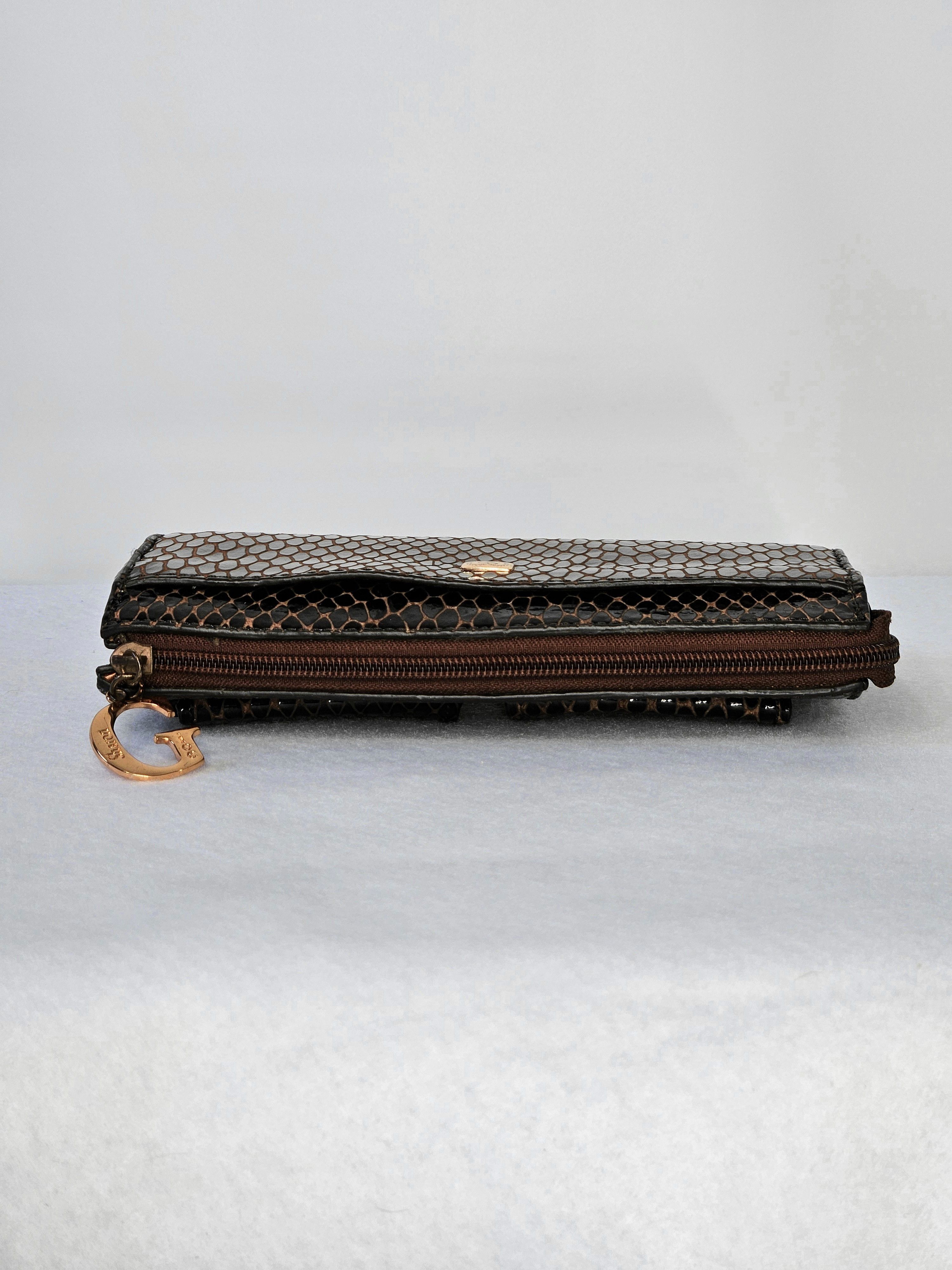 Other Sharon Gioe 8x4.5x2" Wallet Leather Embossed Snake Burgundy Size ONE SIZE - 5 Thumbnail