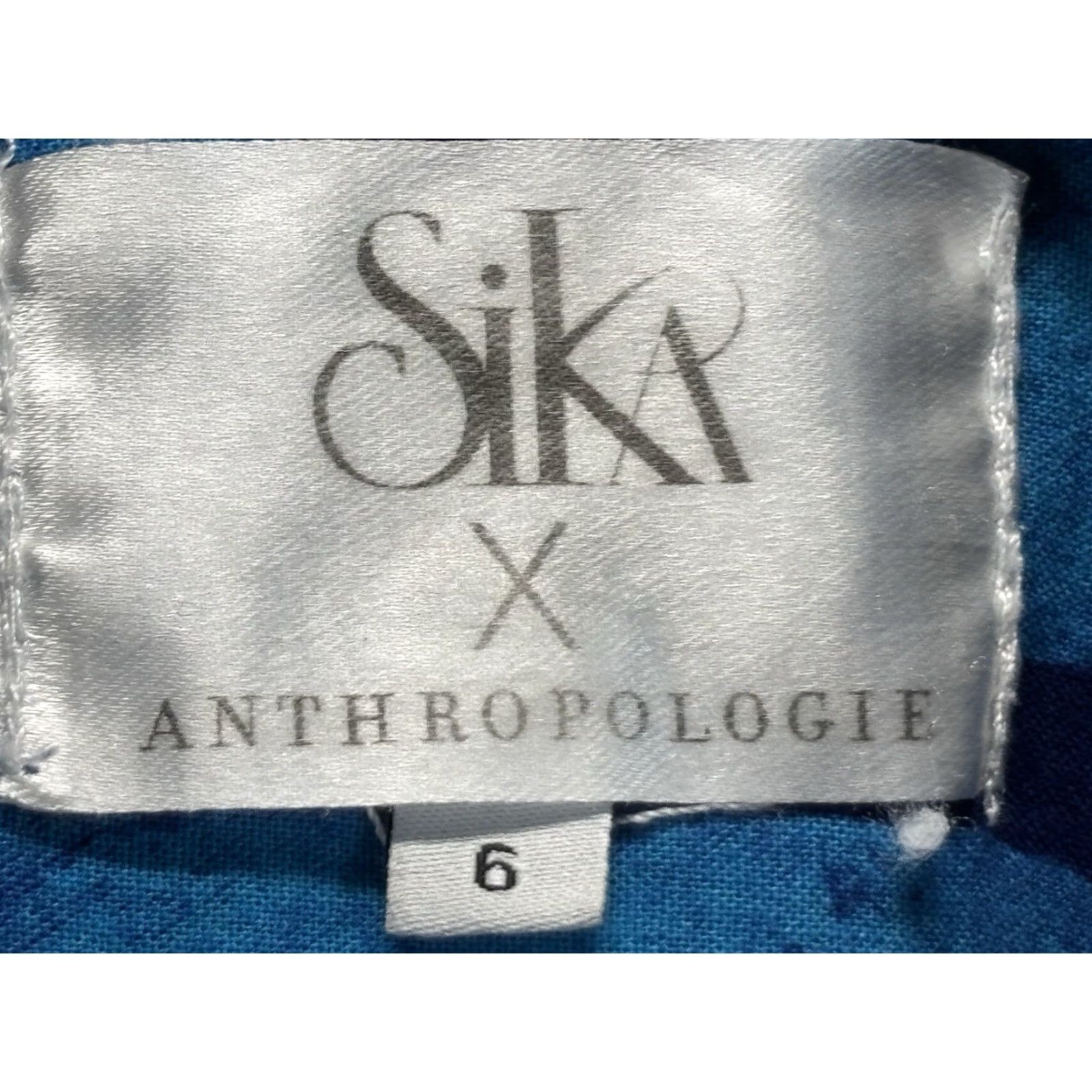 Anthropologie Anthropologie Sika Women Romper Shorts 6 Blue Geometric 3/4 Sleeve Button Pockets Dressy Woven Size 28" / US 6 / IT 42 - 6 Thumbnail