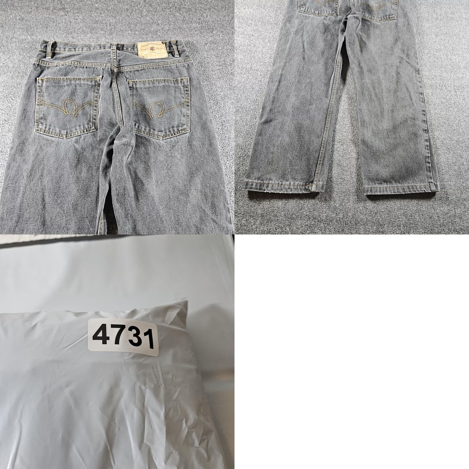 Rocawear Rocawear Jeans Mens 32x27 Black Charcoal Wash Denim Button Relaxed Straight 32 Inseam Waist 32 Button Fly Streetwear Men Size US 32 / EU 48 - 9 Thumbnail