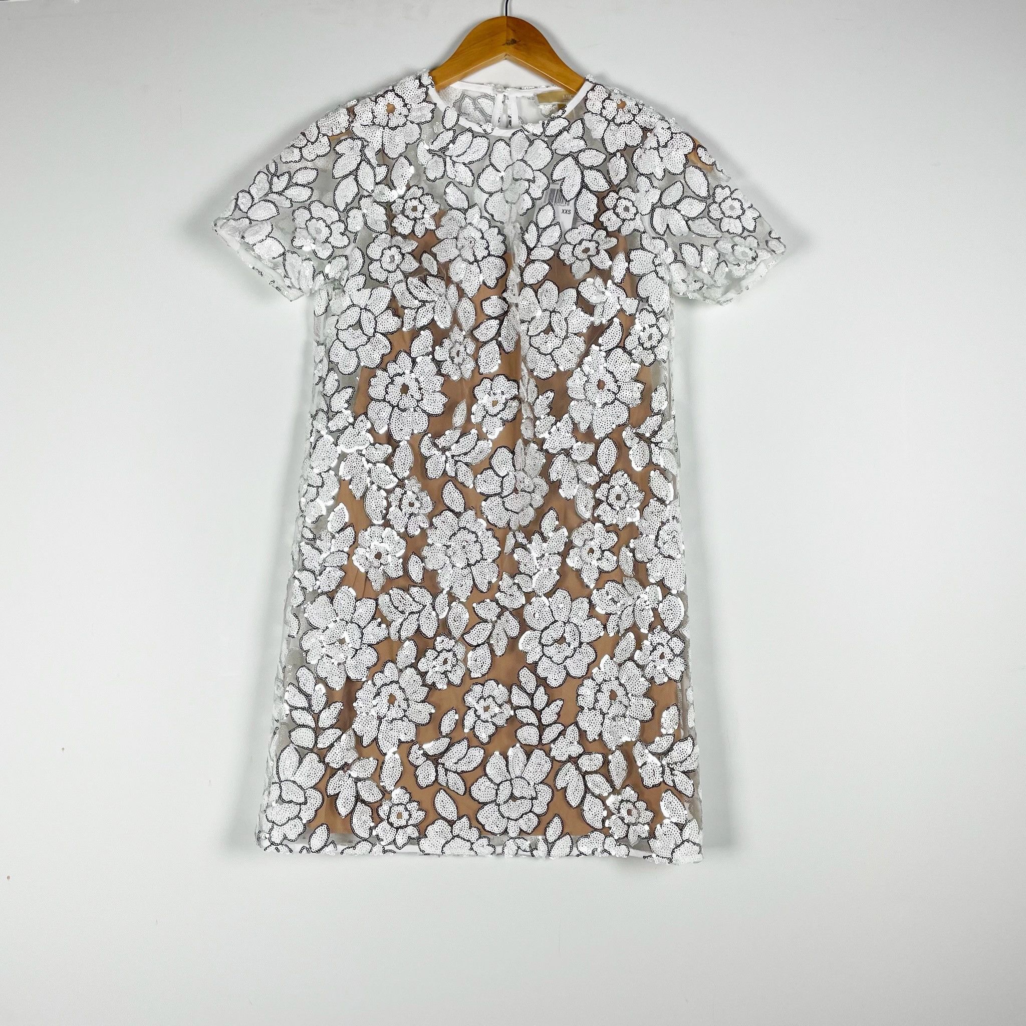 Michael Kors NEW Michael Kors White Sequined Size XXS / US 00 / IT 34 - 1 Thumbnail