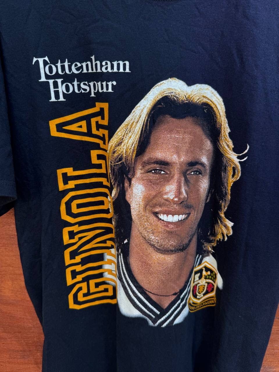 Vintage Tottenham Hotspurs 1996 GINOLA Shirt Merchandise Tee sz L Size US L / EU 52-54 / 3 - 2 Thumbnail