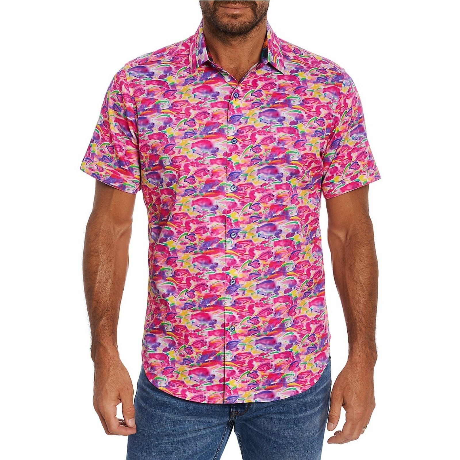 Robert Graham Robert Graham Fishy Business NWT Small Classic Fit Pink S/S Size US S / EU 44-46 / 1 - 1 Thumbnail