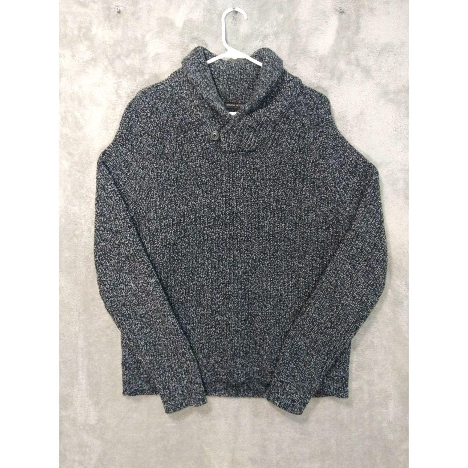 Banana Republic Banana Republic Sweater Mens L Gray Cowl Neck Wool Blend Preppy Pullover Winter Casual Knitted Tight-Knit Solid Pattern Mens Size US L / EU 52-54 / 3 - 2 Thumbnail