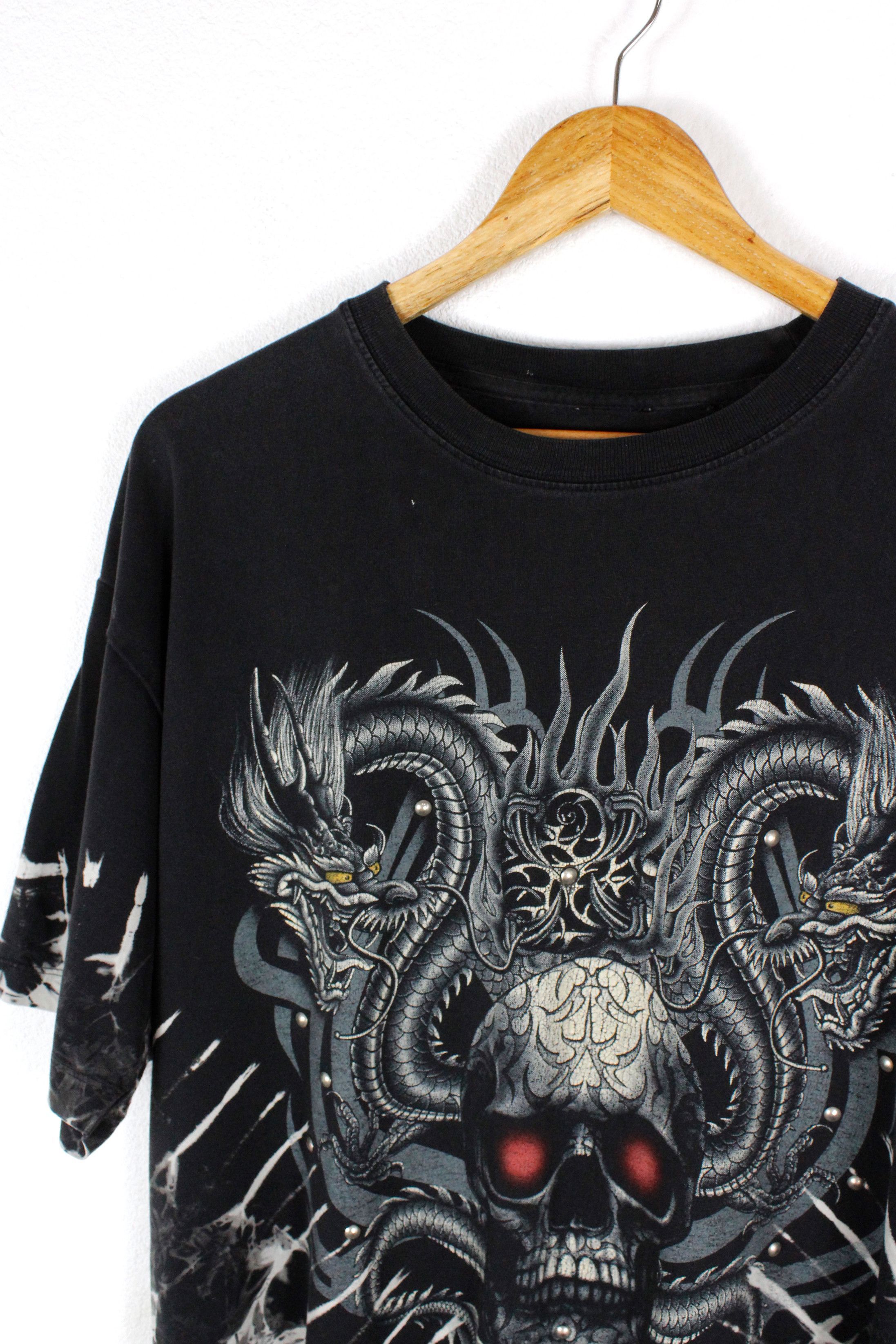 Vintage Y2K Vintage Skulls Thrash Skulls Graphic Embellished T-shirt Size US XL / EU 56 / 4 - 2 Thumbnail