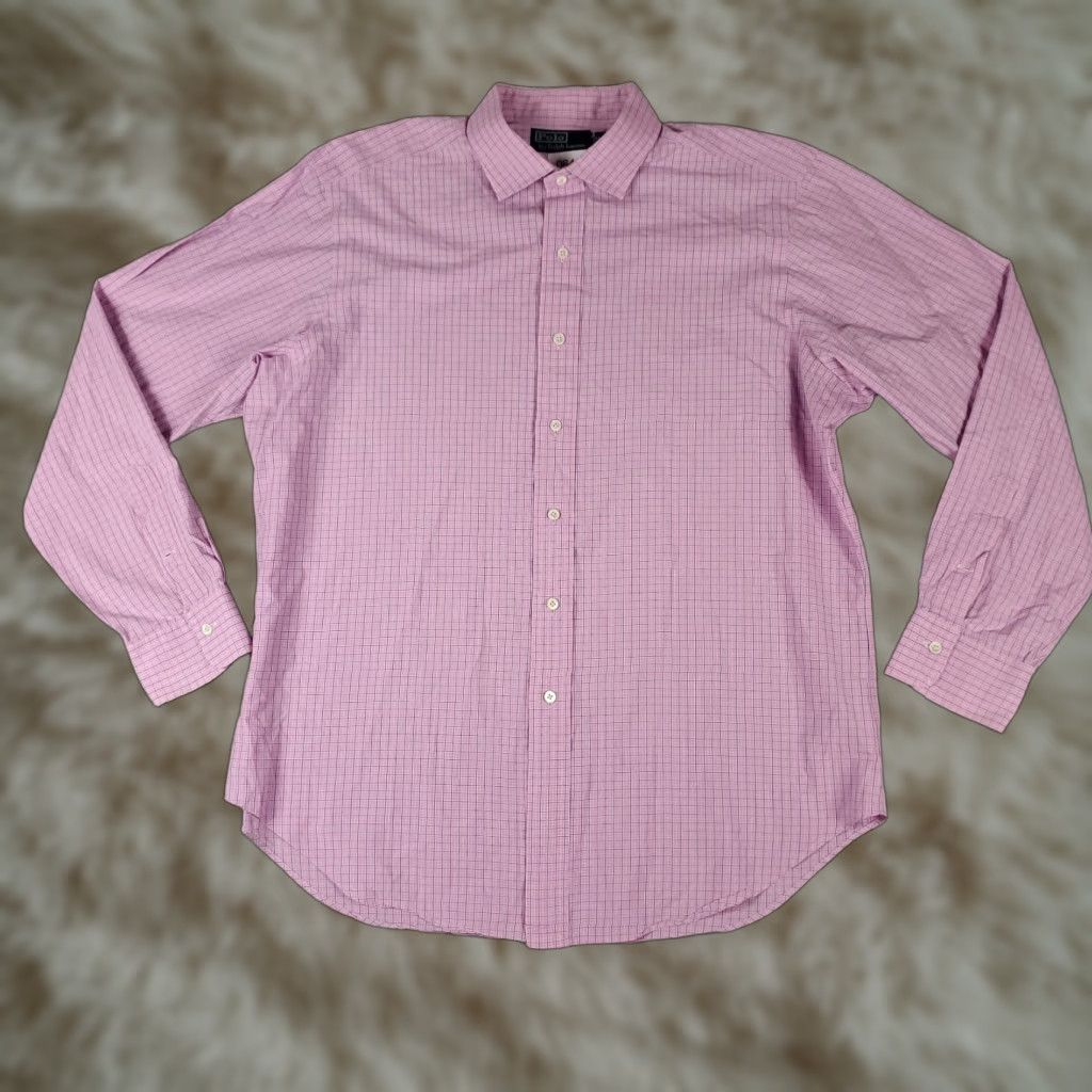 Ralph Lauren Ralph Lauren Shirt Mens L Pink Check Button-Up Long Sleeve Size US L / EU 52-54 / 3 - 1 Thumbnail