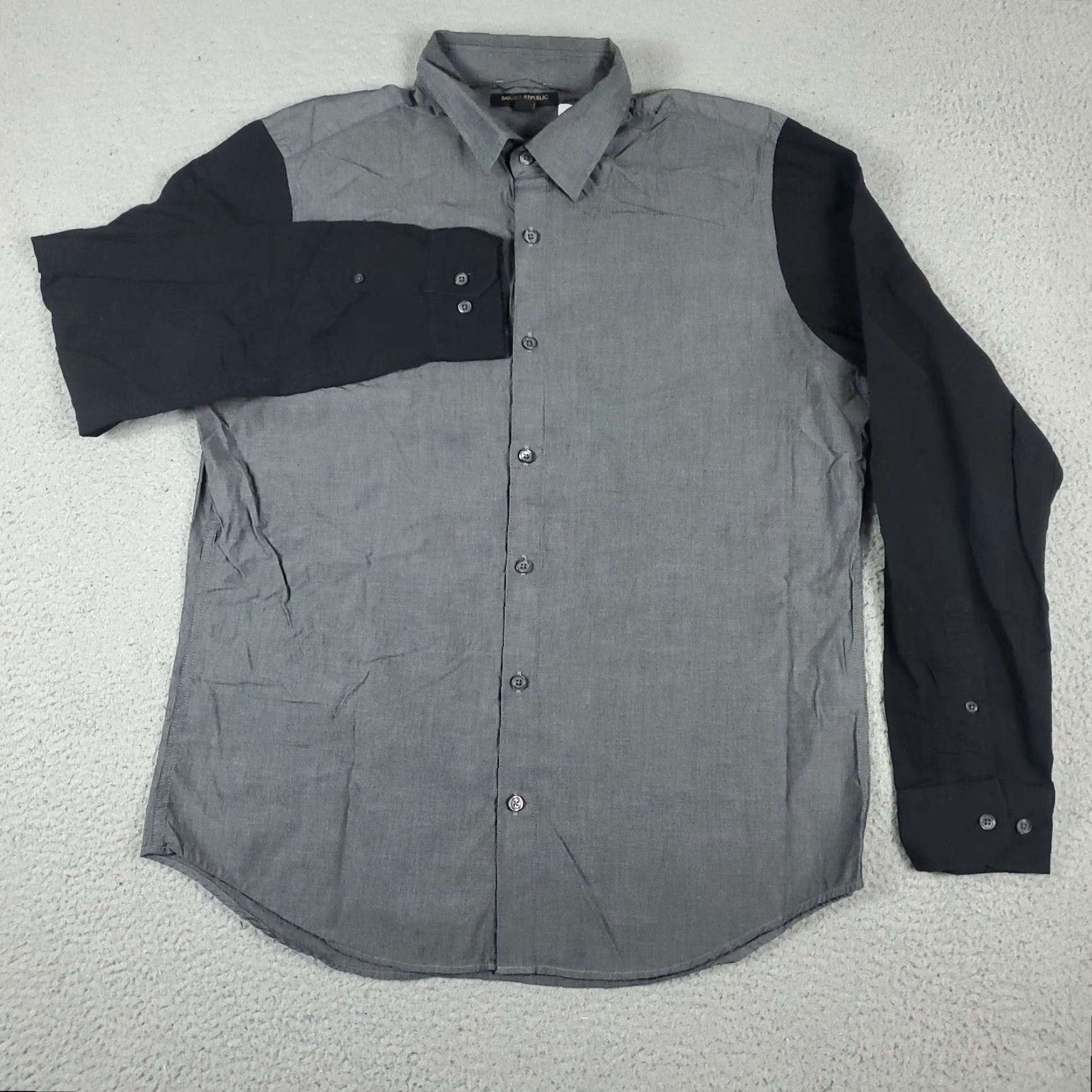 Banana Republic Banana Republic Shirt Gray/Black Long Sleeve Button-Up Adult Large Mens Size US L / EU 52-54 / 3 - 2 Thumbnail
