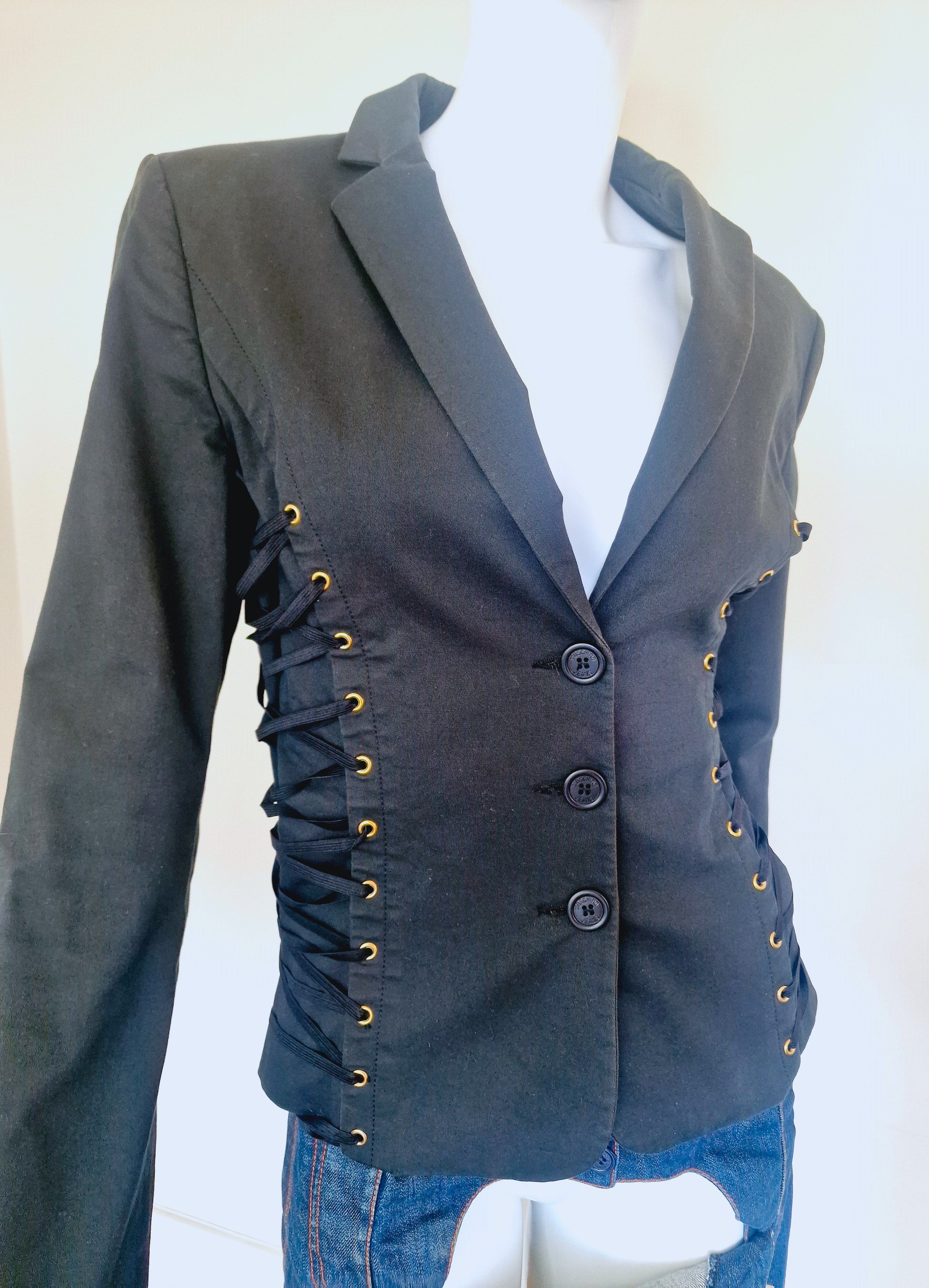 Moschino Moschino Corset Lace Up Bondage Medium Vintage Blazer Jacket Size M / US 6-8 / IT 42-44 - 8 Thumbnail