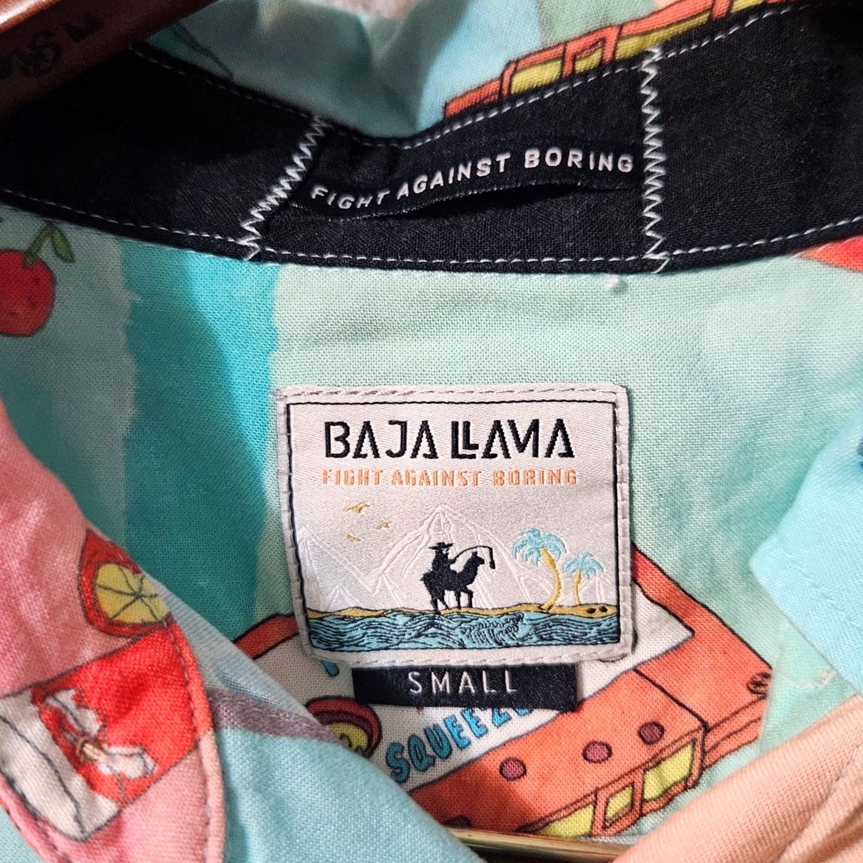 Vintage Baja Llama Shirt Mens Small Summer Beach Geometric Bright Size US S / EU 44-46 / 1 - 4 Thumbnail