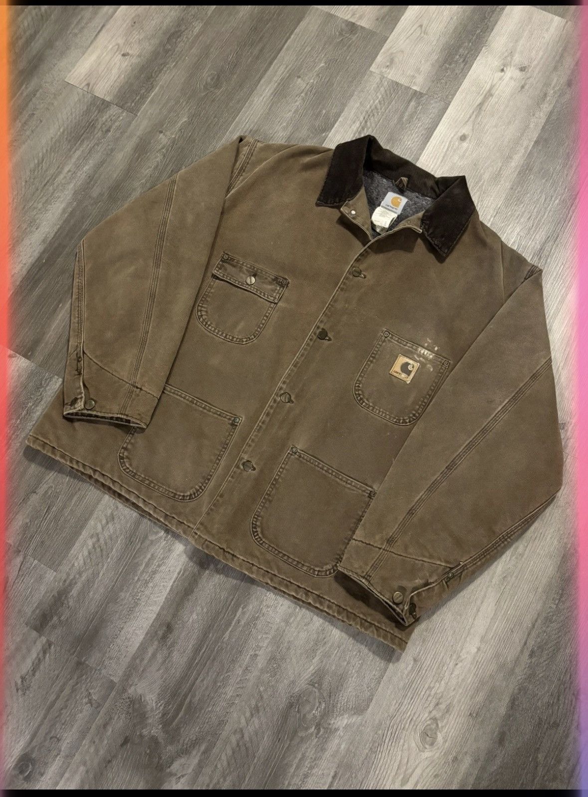 Carhartt Vintage 90s Carhartt Canvas Chore brown Work Jacket Size US XXL / EU 58 / 5 - 10 Thumbnail