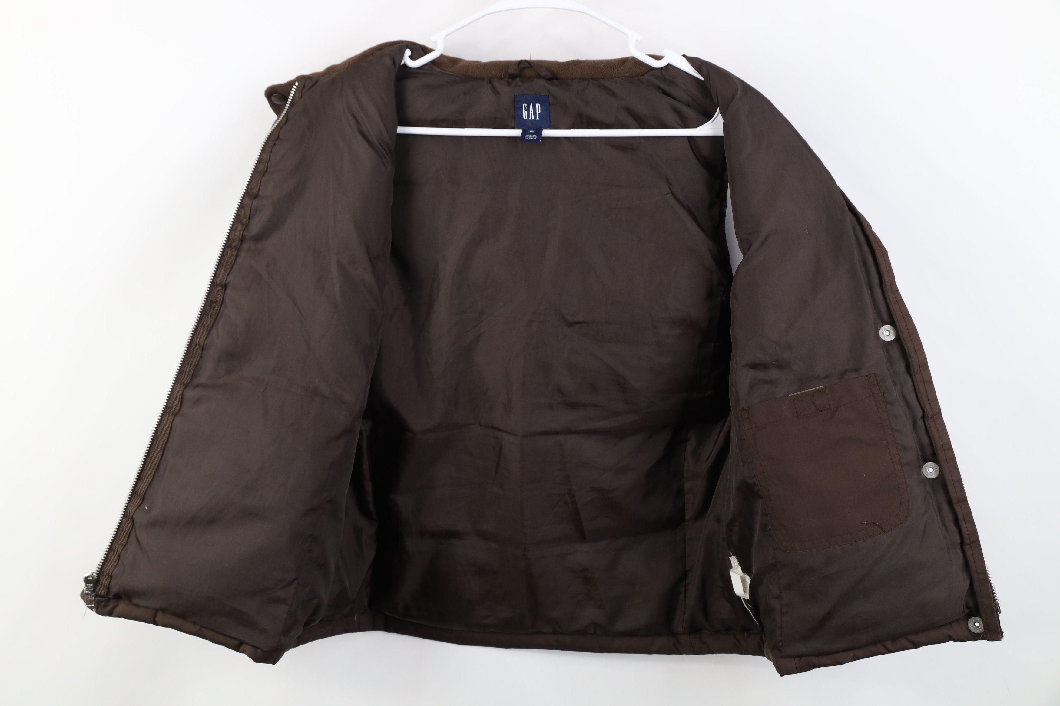 Gap Vintage Y2K Gap Duck Down Hooded Puffer Vest Jacket Brown Size M / US 6-8 / IT 42-44 - 11 Thumbnail