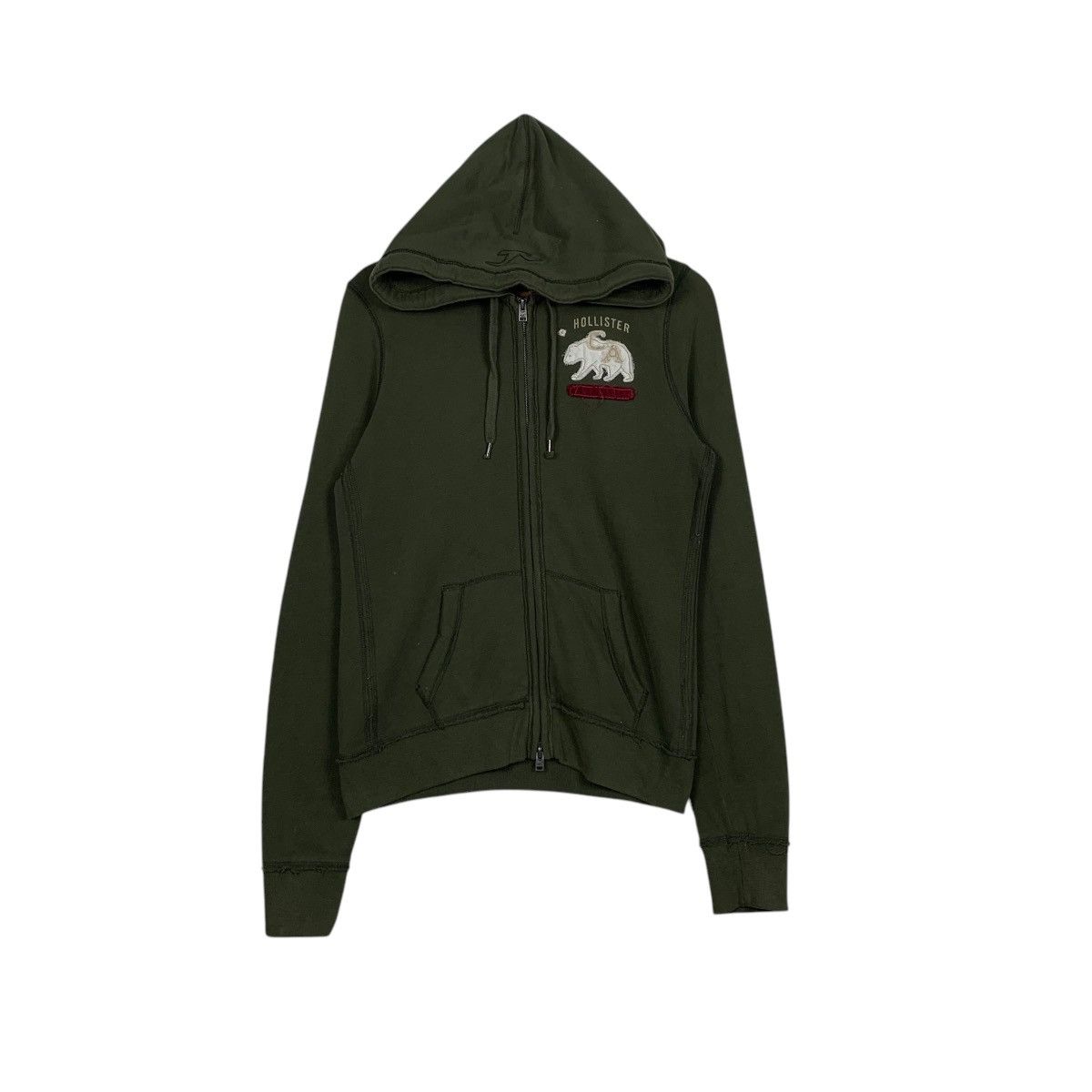Hollister HOLLISTER Green Zipper Hoodies Sweatshirt #1988-C86 Size L / US 10 / IT 46 - 1 Thumbnail