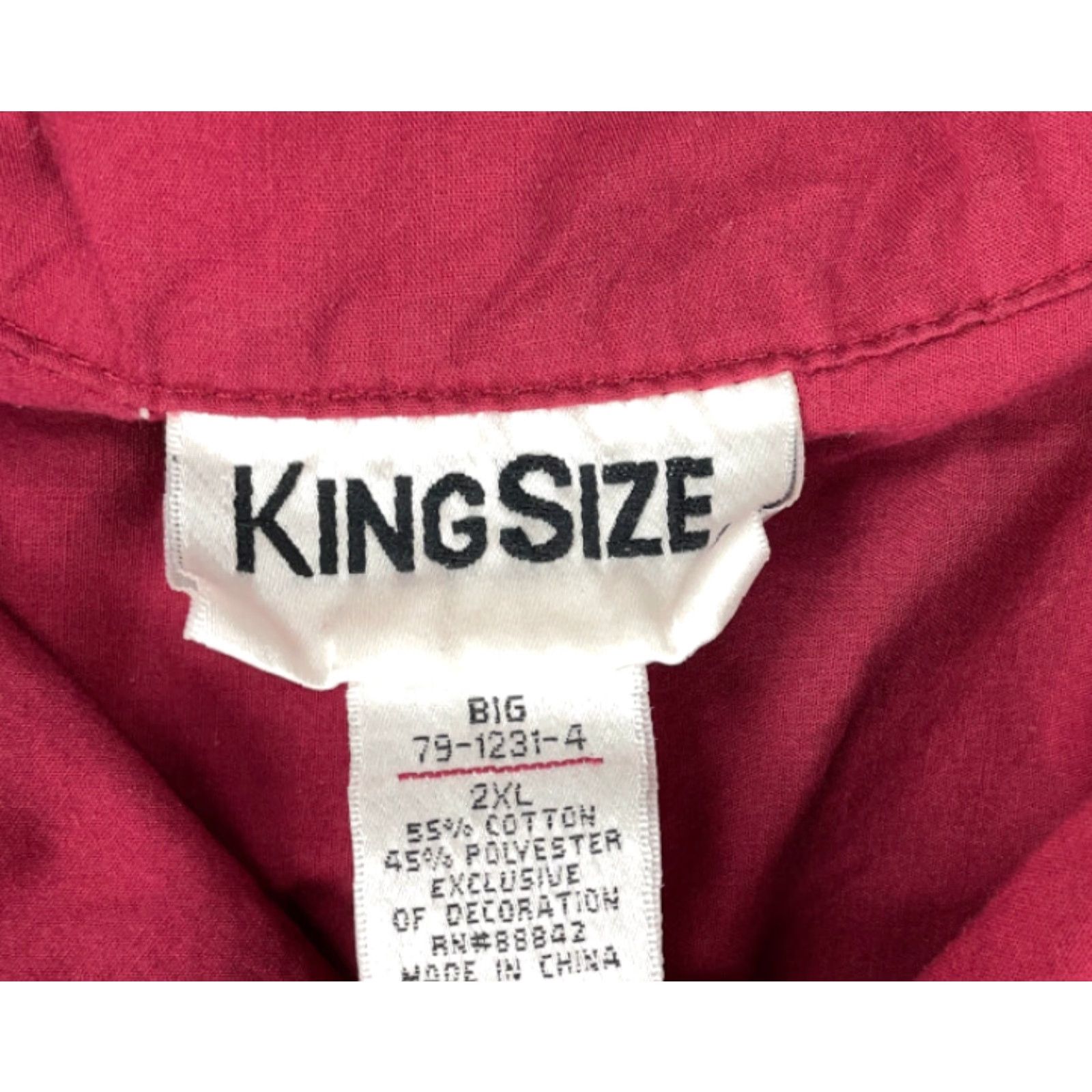 Vintage VINTAGE Dad Style Red Textured Pattern Shirt Big 2XL King Size Button-Front Short Sleeve Casual Mens Red 90s Retro Size US XXL / EU 58 / 5 - 4 Thumbnail