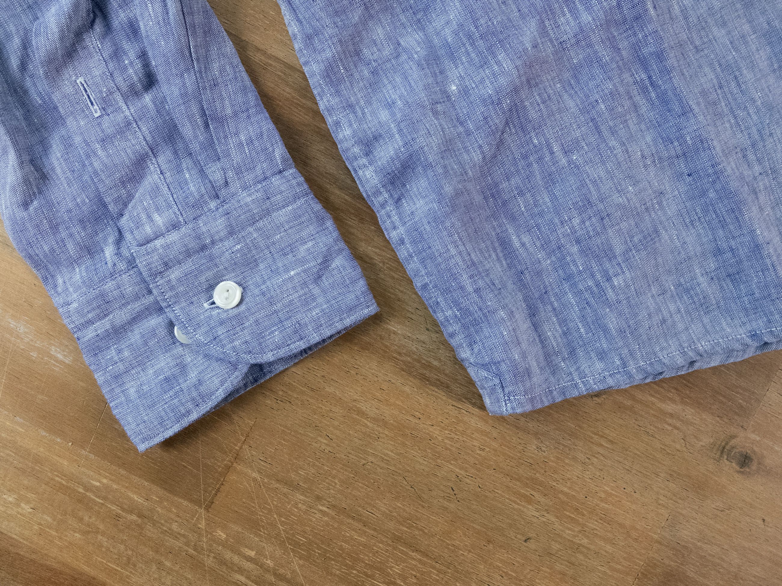 Eton ETON of Sweden contemporary fit blue linen shirt 42 Large Size US L / EU 52-54 / 3 - 6 Thumbnail
