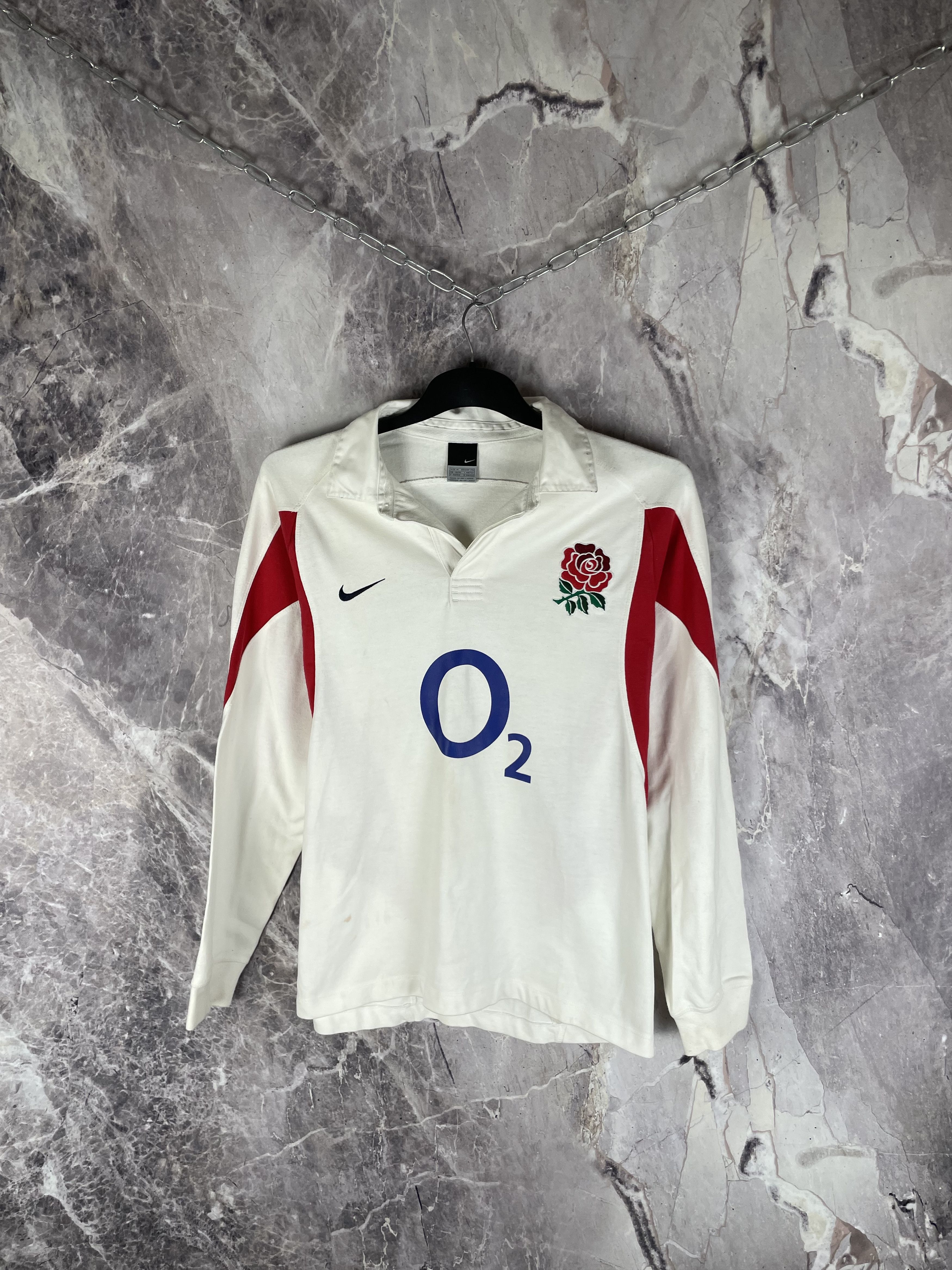 Nike Nike Rugby England Vintage Long Sleeve Polo Shirt Size US M / EU 48-50 / 2 - 2 Thumbnail