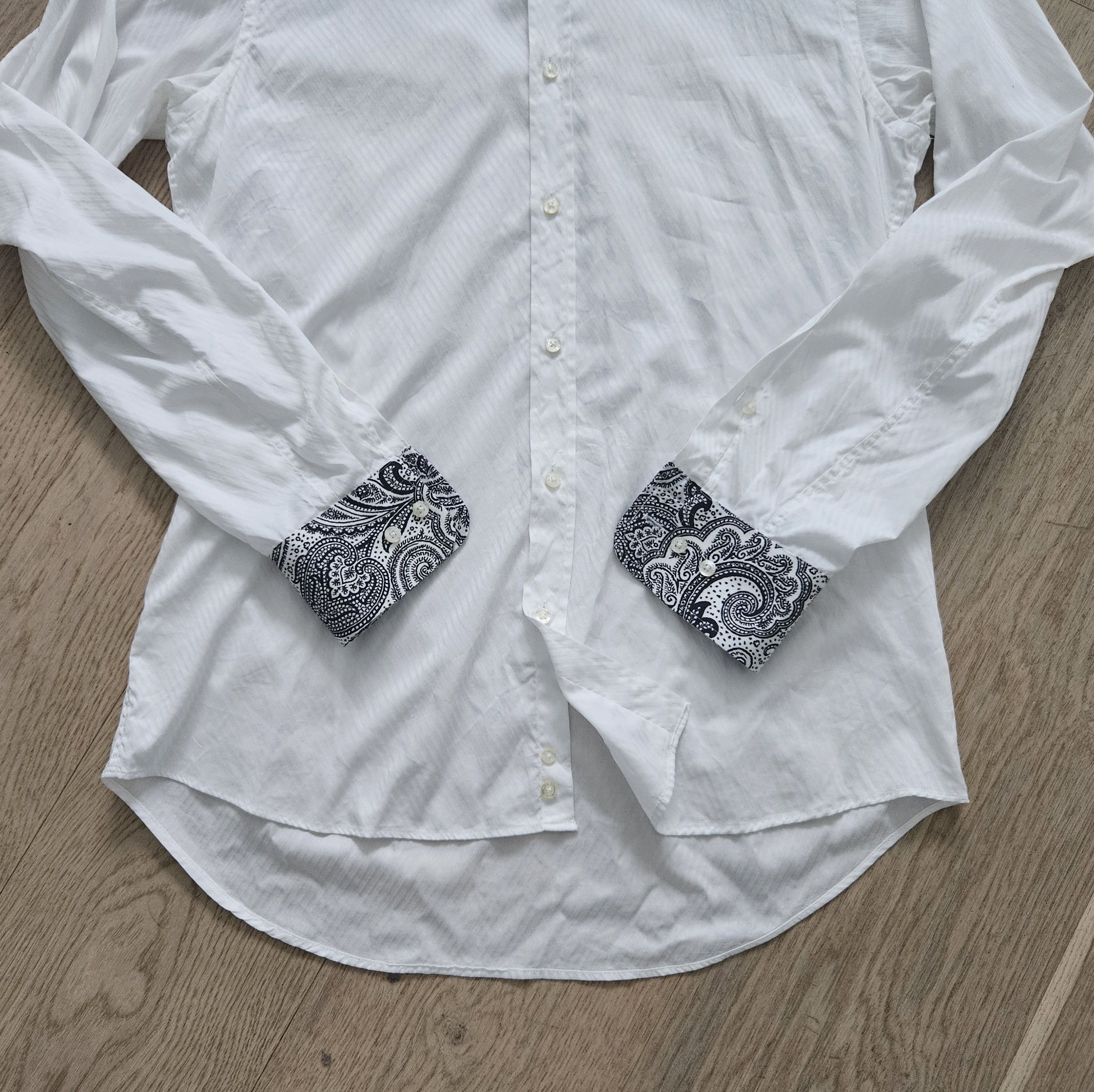 Etro Etro Contrast Paisley Collar & Cuffs Dress Shirt – Size US M Size US M / EU 48-50 / 2 - 6 Thumbnail